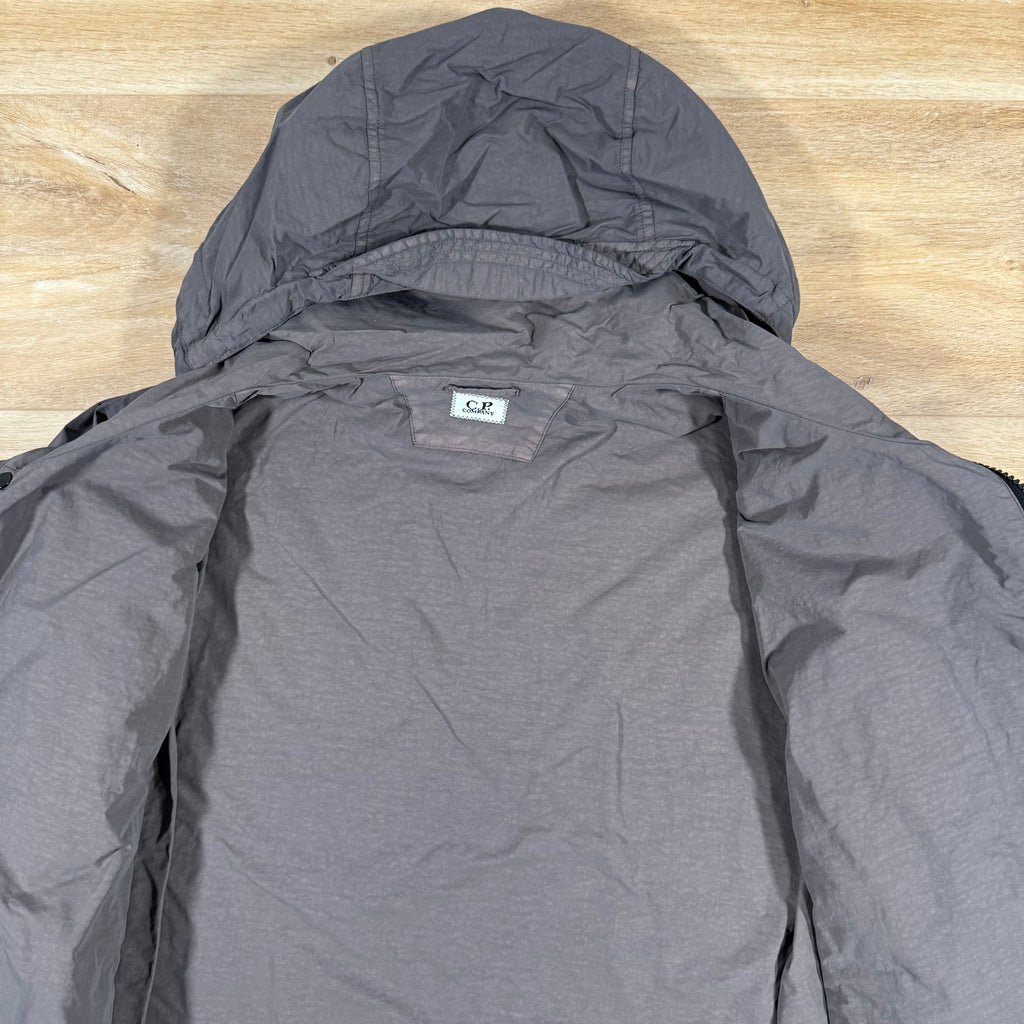 CP Company Flatt Nylon Hooded Lens Overshirt in Violet