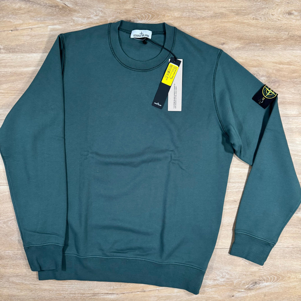 Stone Island Organic Cotton Fleece Sweatshirt in Bottle Green