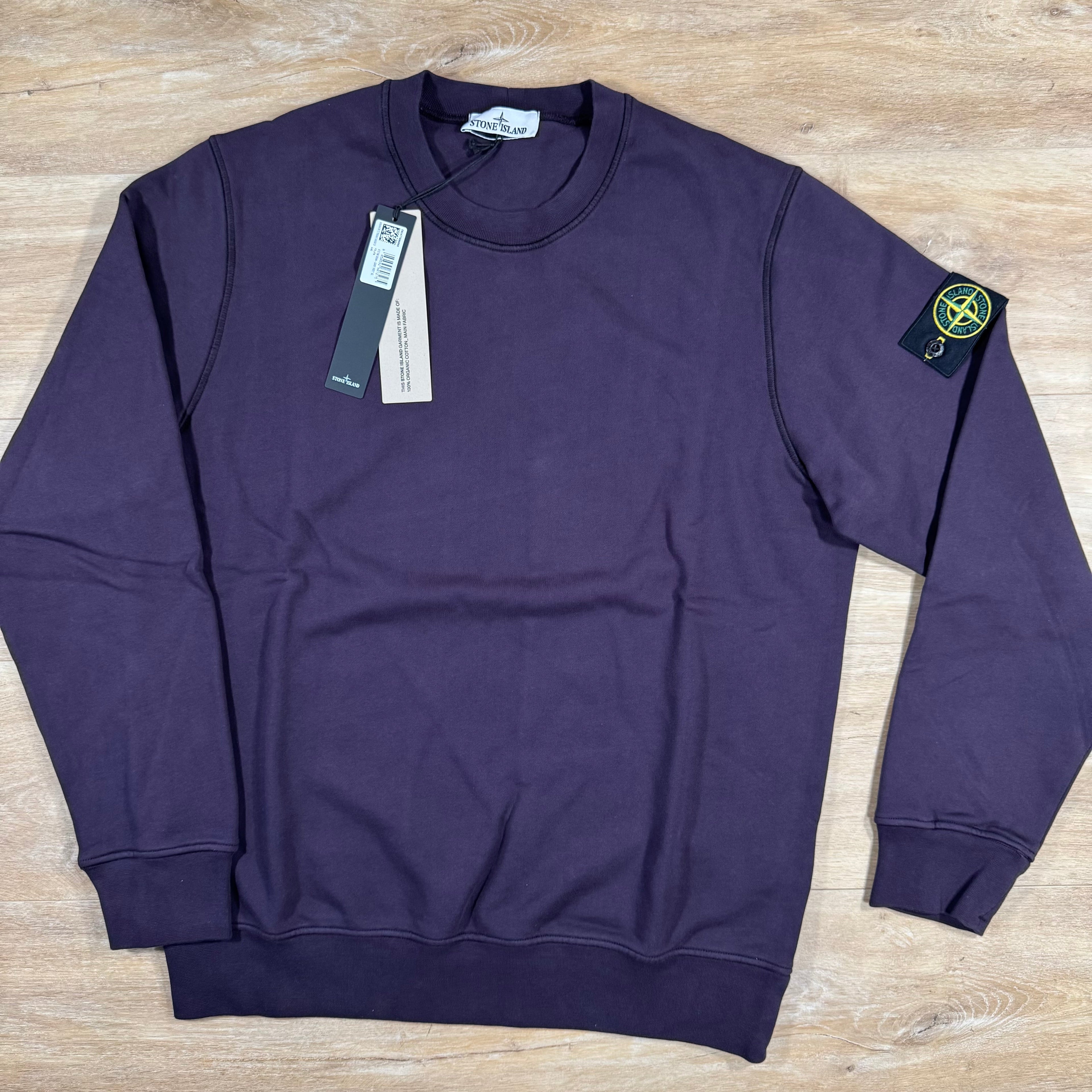 Stone Island Organic Cotton Fleece Sweatshirt in Dark Burgundy