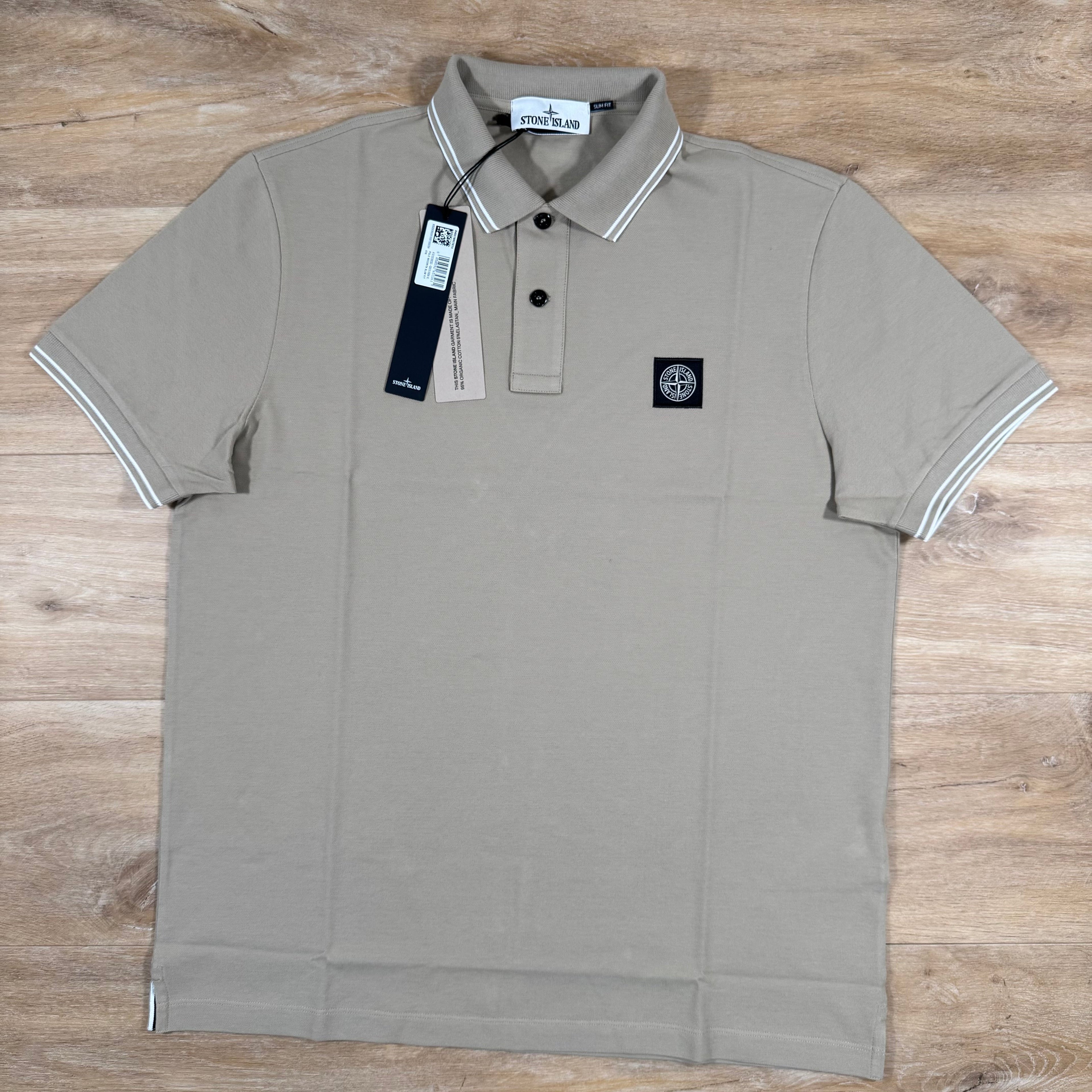 Stone Island Organic Cotton Pique Polo Shirt in Desert