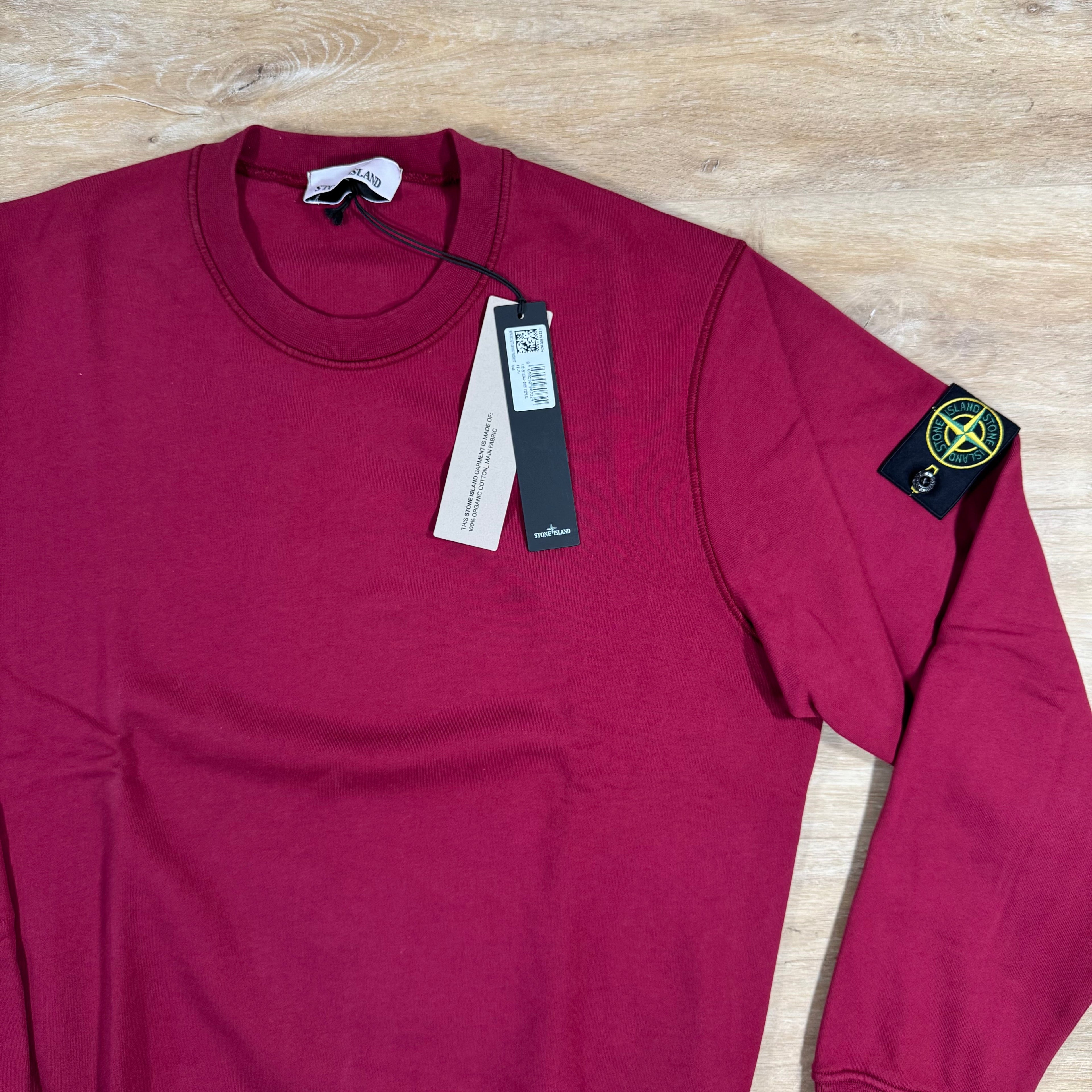 Stone Island Organic Cotton Fleece Sweatshirt in Cherry