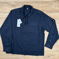 CP Company Organic Gabardine Lens Overshirt in Navy