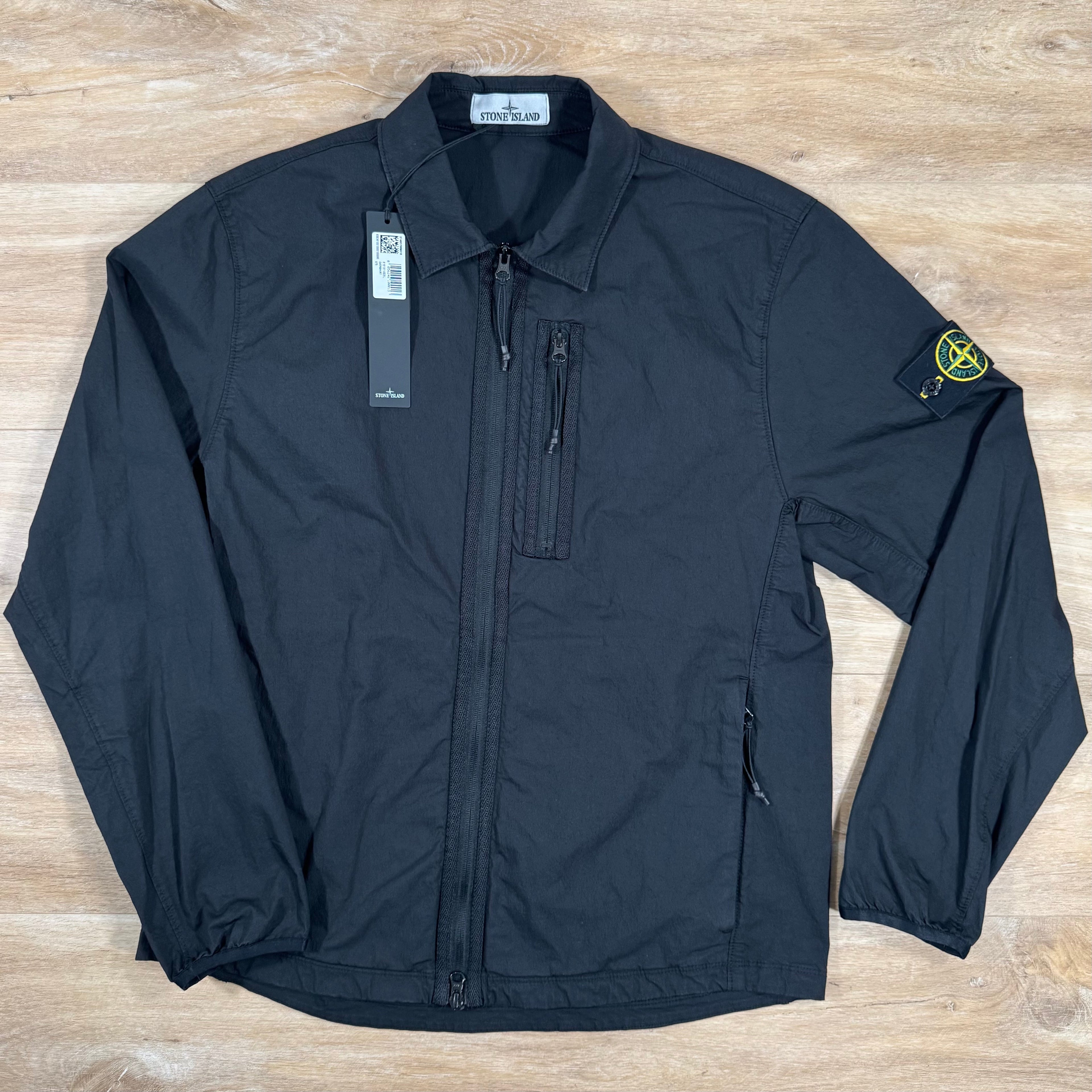 Stone Island Nylon Twill Overshirt in Black