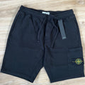 Stone Island Organic Cotton Fleece Shorts in Black
