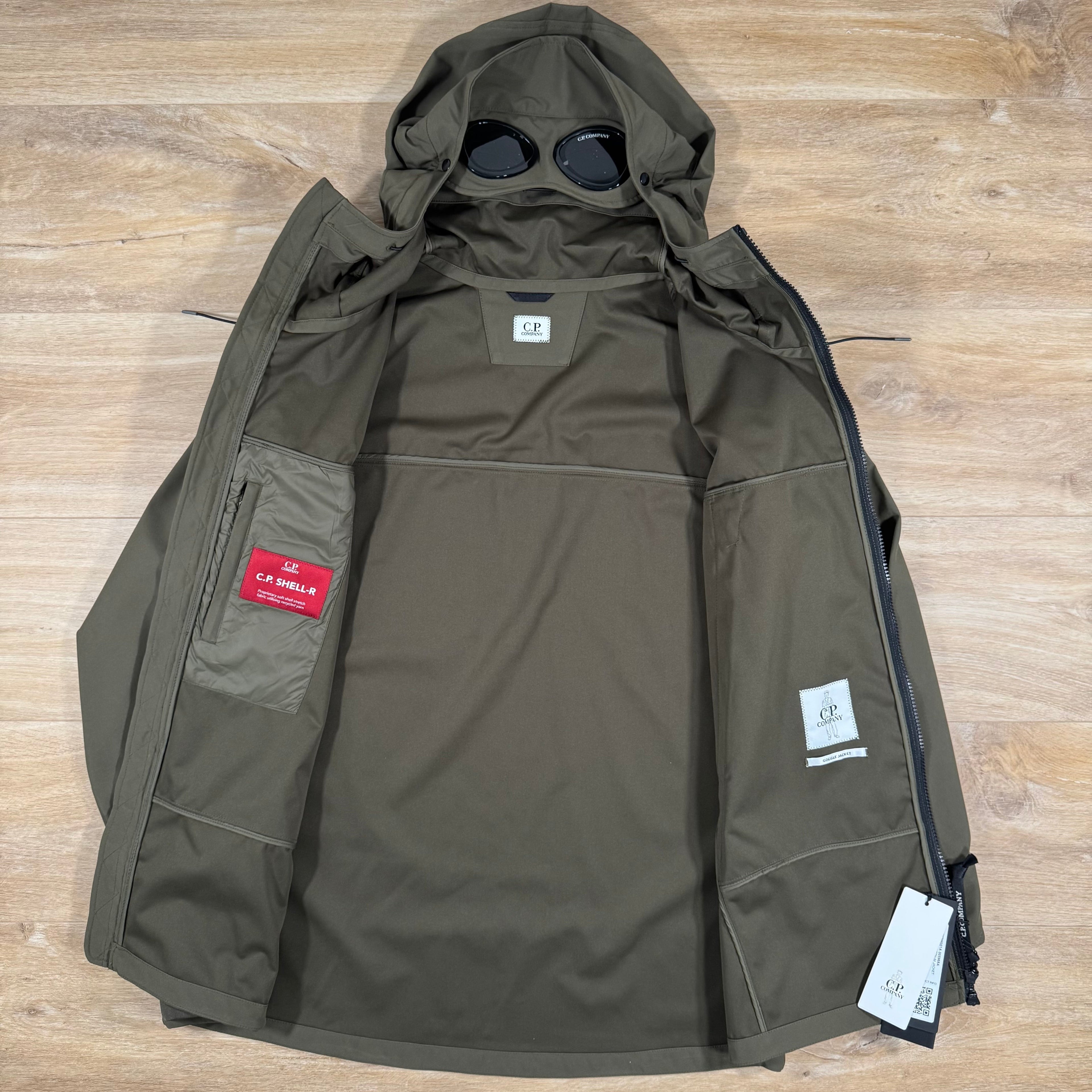 CP Company Shell-R Goggle Jacket in Ivy Green