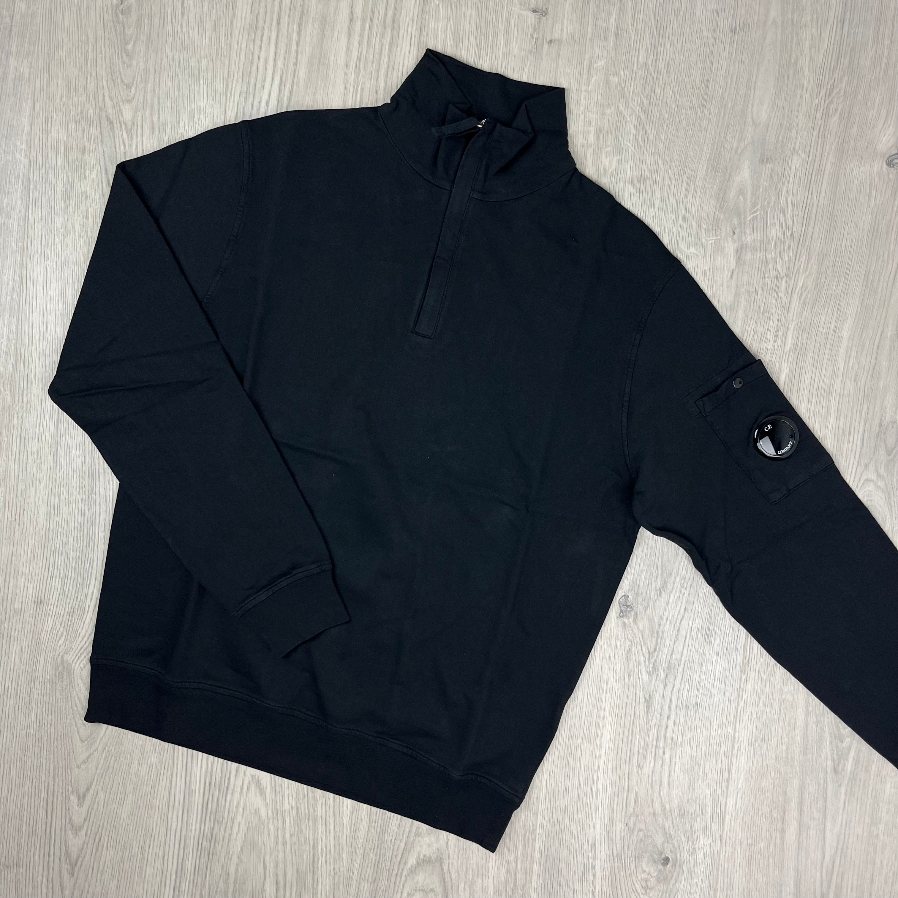 CP Company Light Fleece Zip Sweatshirt - Black
