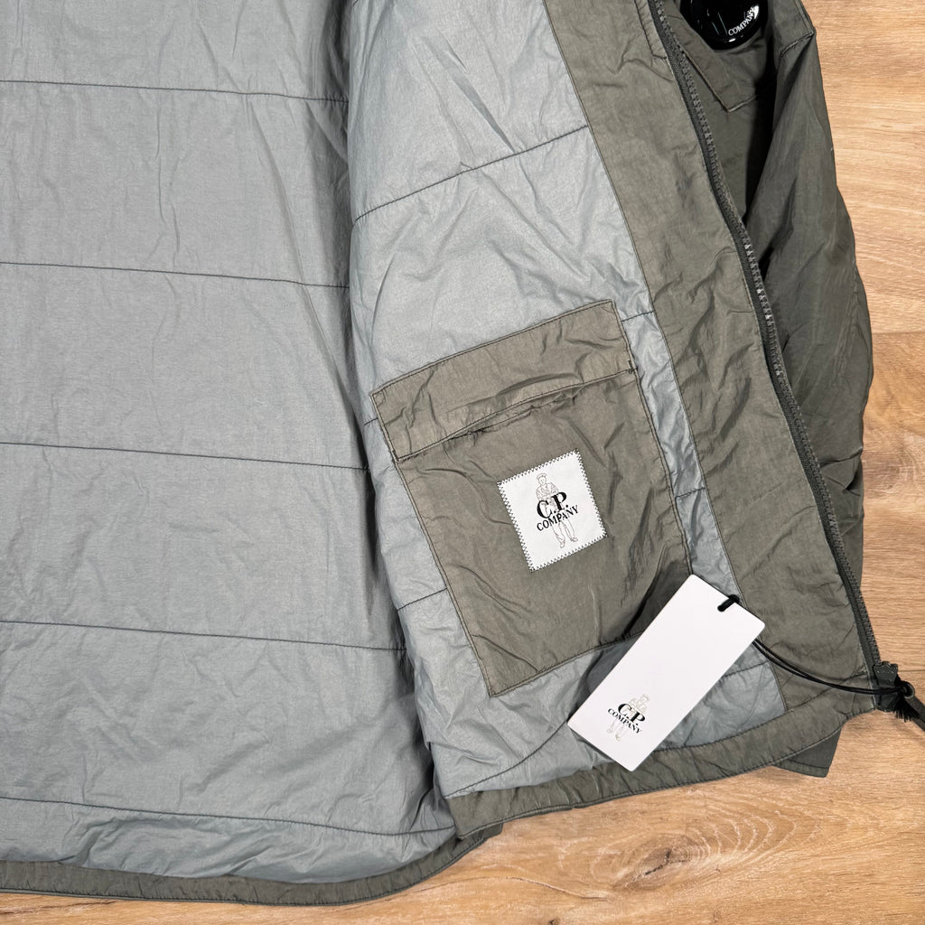 CP Company Chrome-R Hooded Zipped Lens Overshirt in Gunmetal