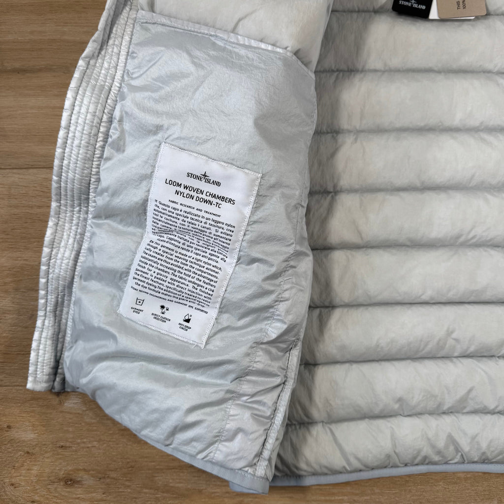 Stone Island Loom Woven Nylon Down-TC Jacket in Sky Blue