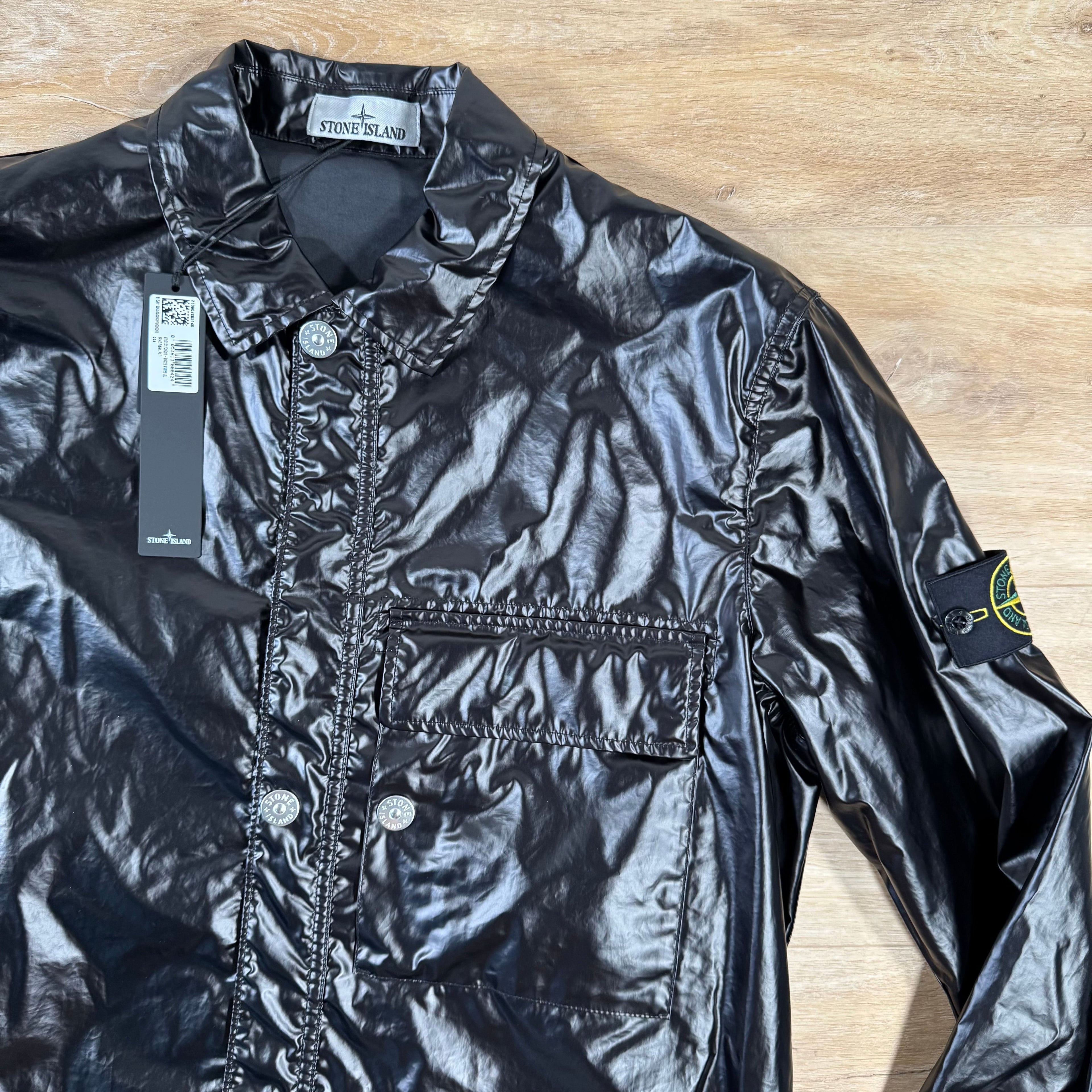 Stone Island Mussola Gomatta-TC Overshirt in Black