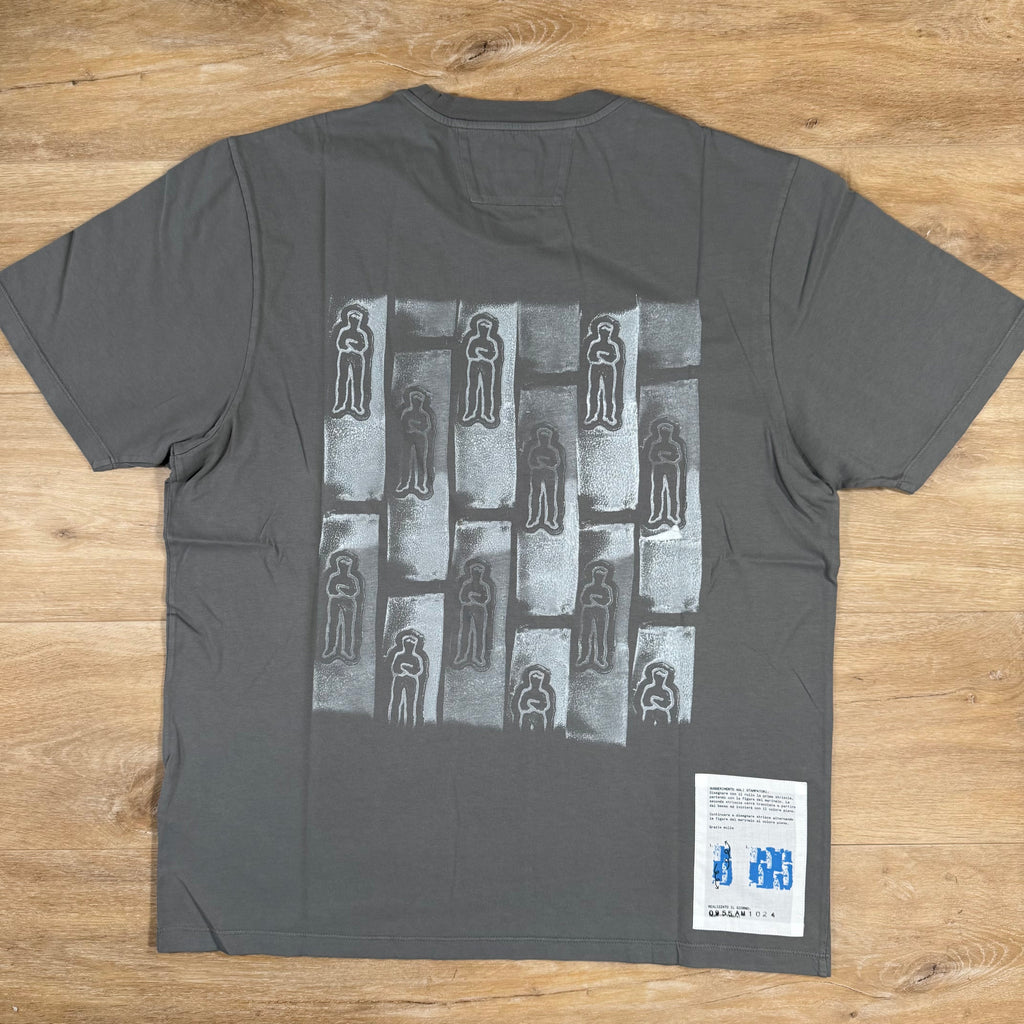 CP Company 24/1 Front and Back Logo T-Shirt in Smoked Pearl