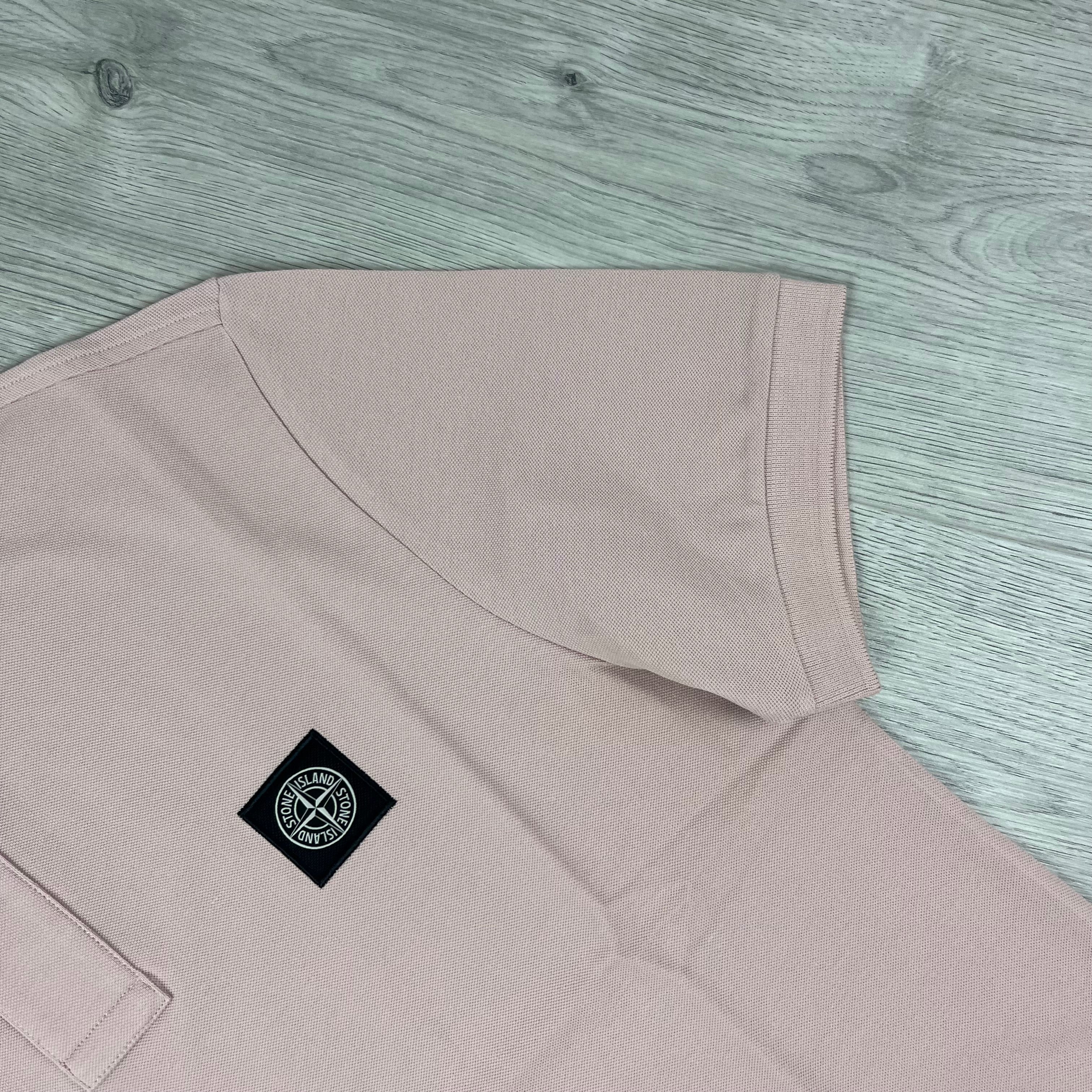 Stone Island Patch Polo Shirt - Rose