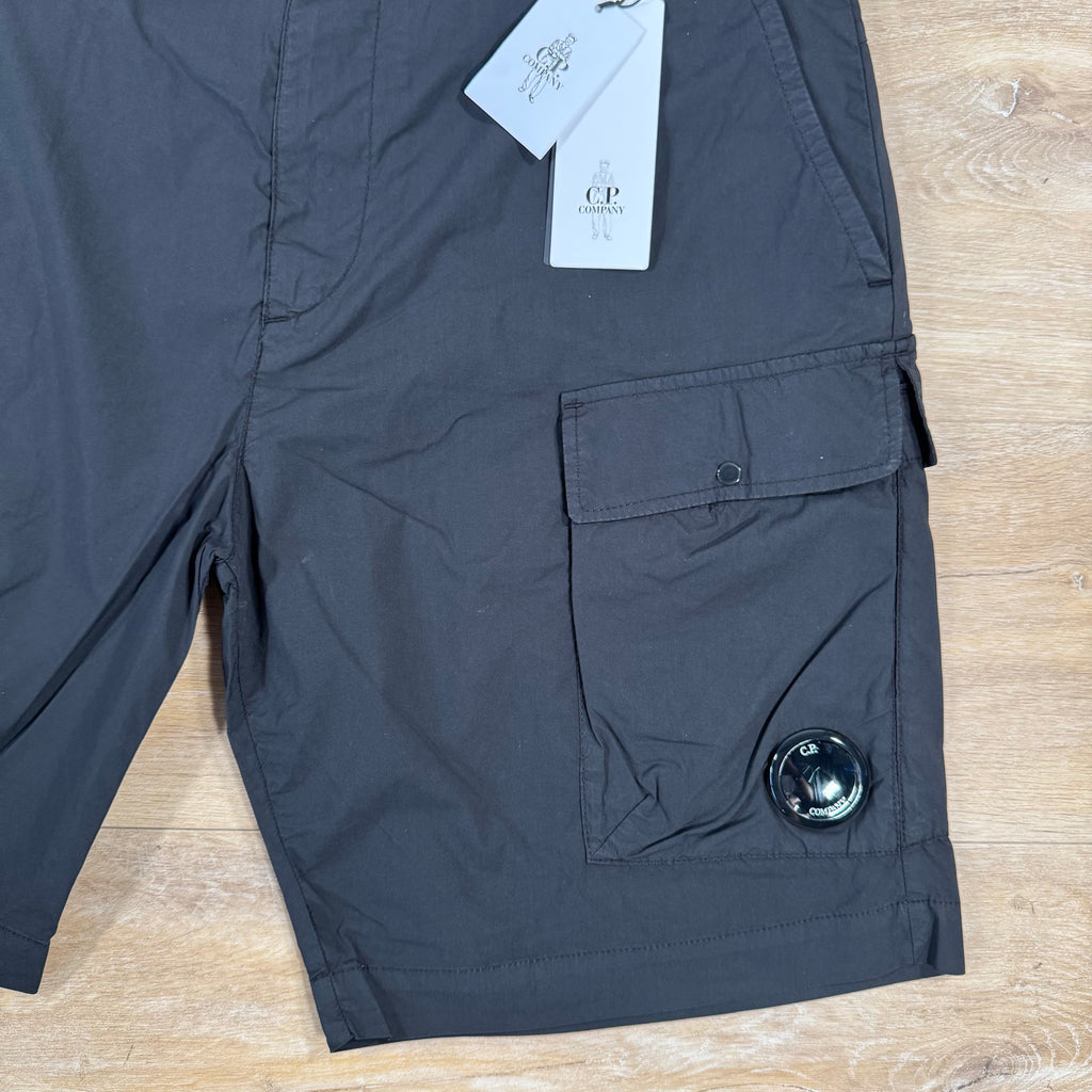 CP Company 50 Fili Stretch Cargo Shorts in Black
