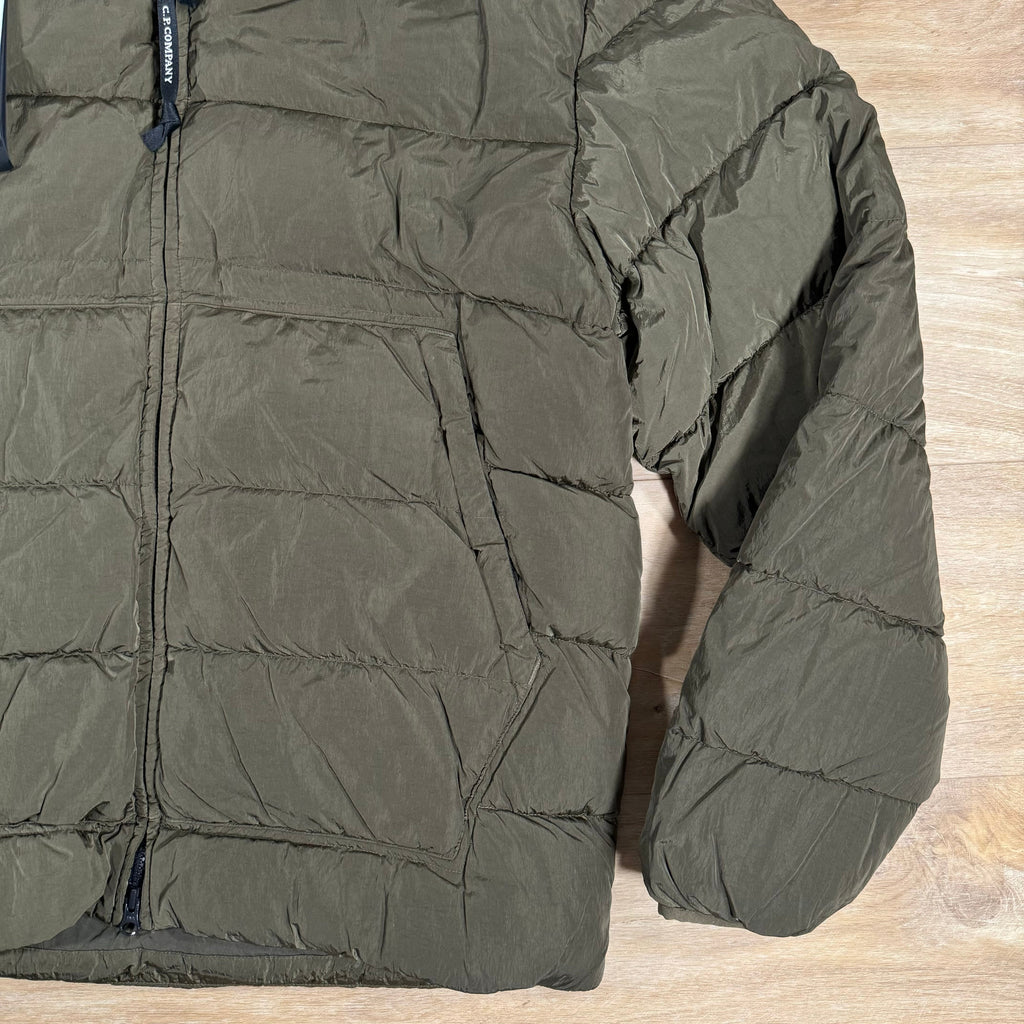 CP Company Chrome-R Goggle Down Jacket in Ivy Green