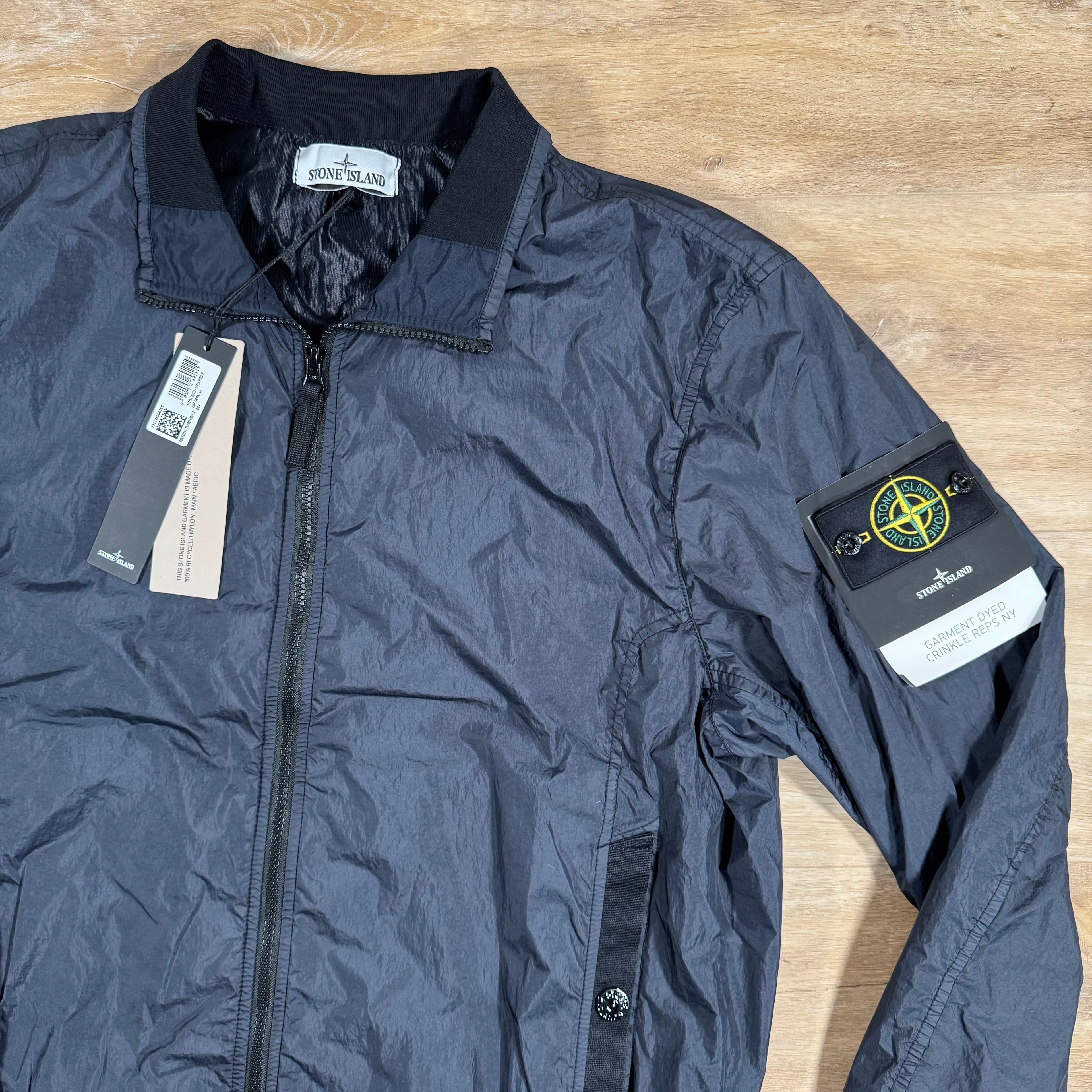 Stone Island Crinkle Reps R-NY Bomber Jacket in Navy