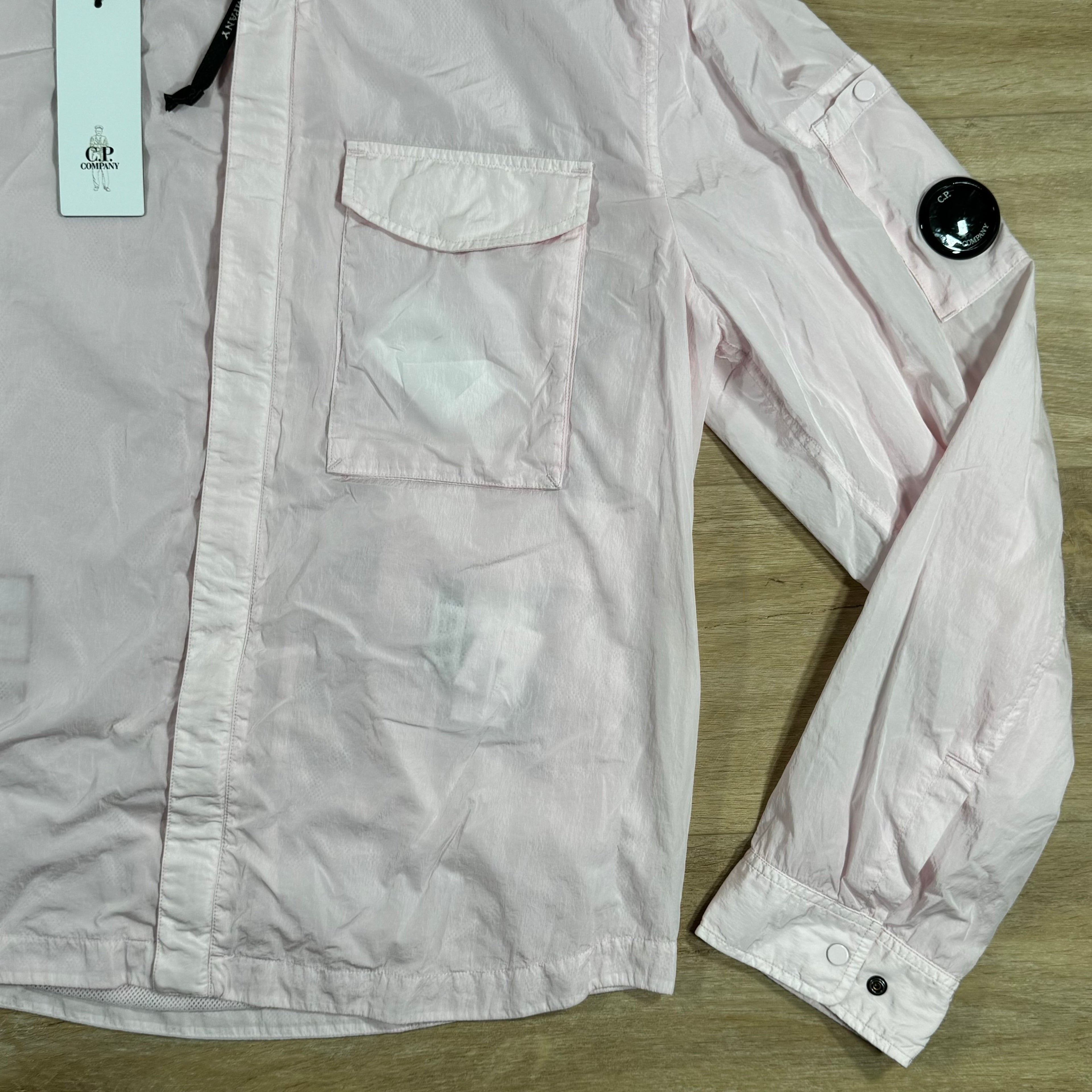 CP Company Chrome Lens Overshirt in Heavenly Pink