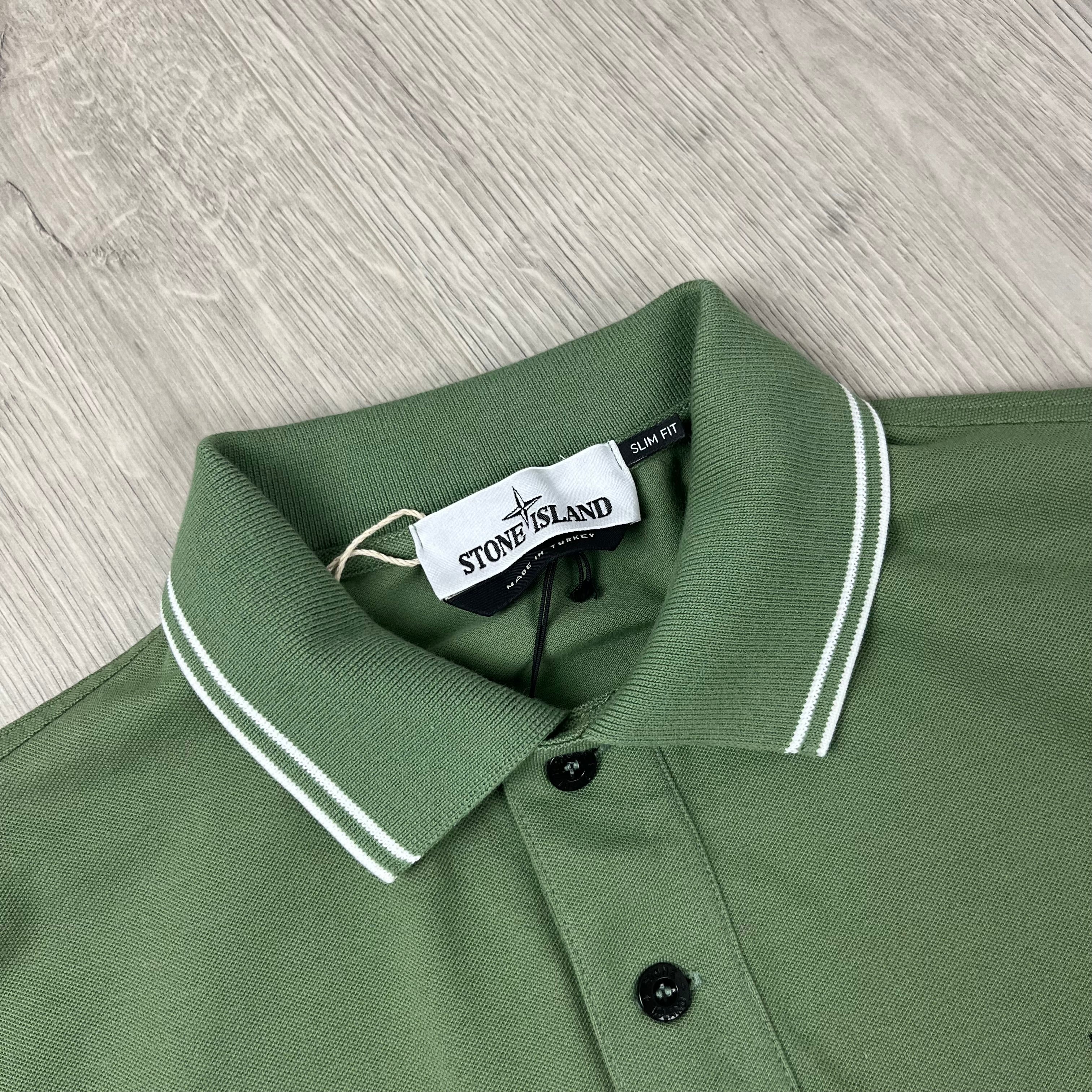 Stone Island Patch Polo Shirt - Olive Green