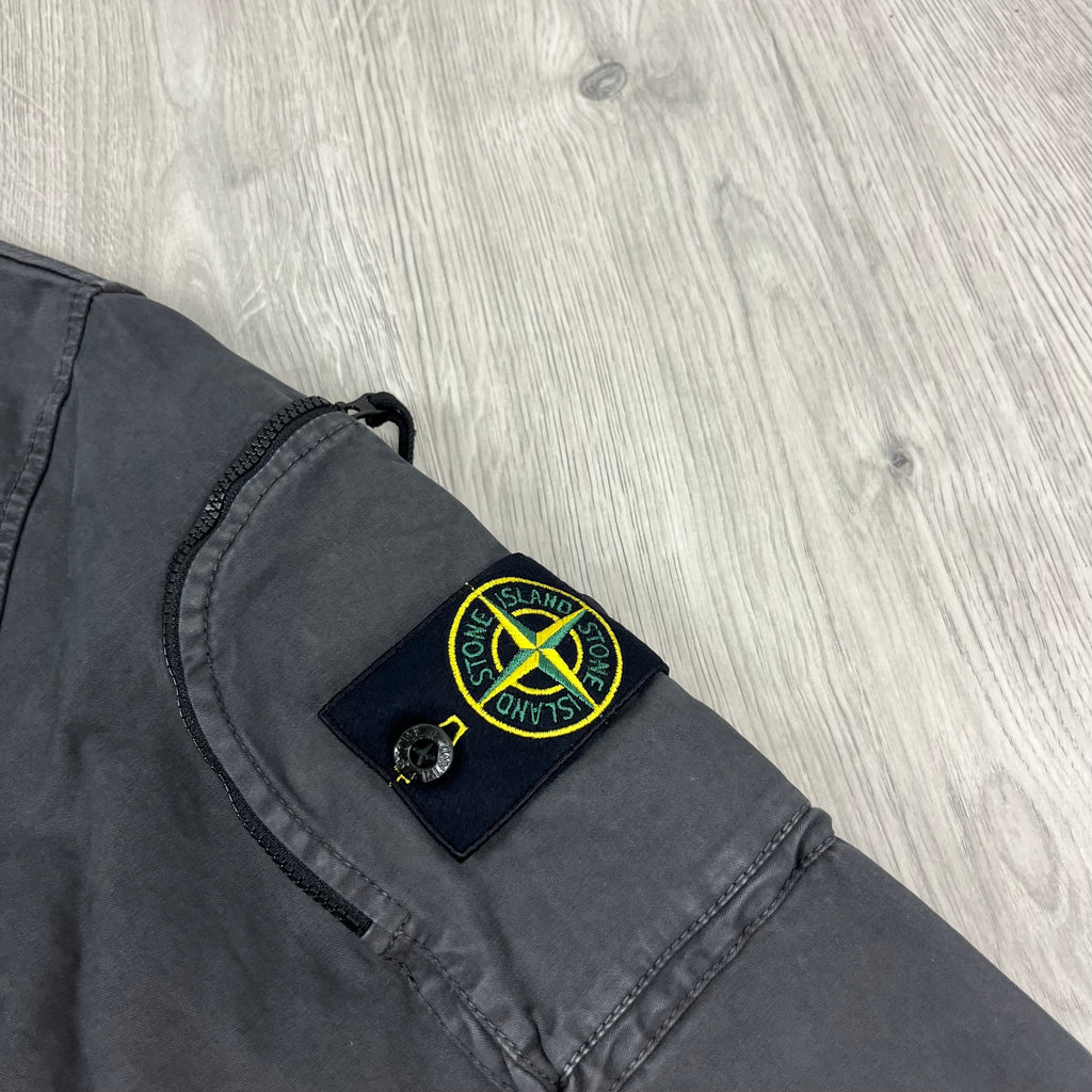 Stone Island Zip Overshirt - Charcoal