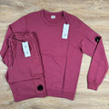 CP Company Light Fleece Lens Tracksuit in Red Bud