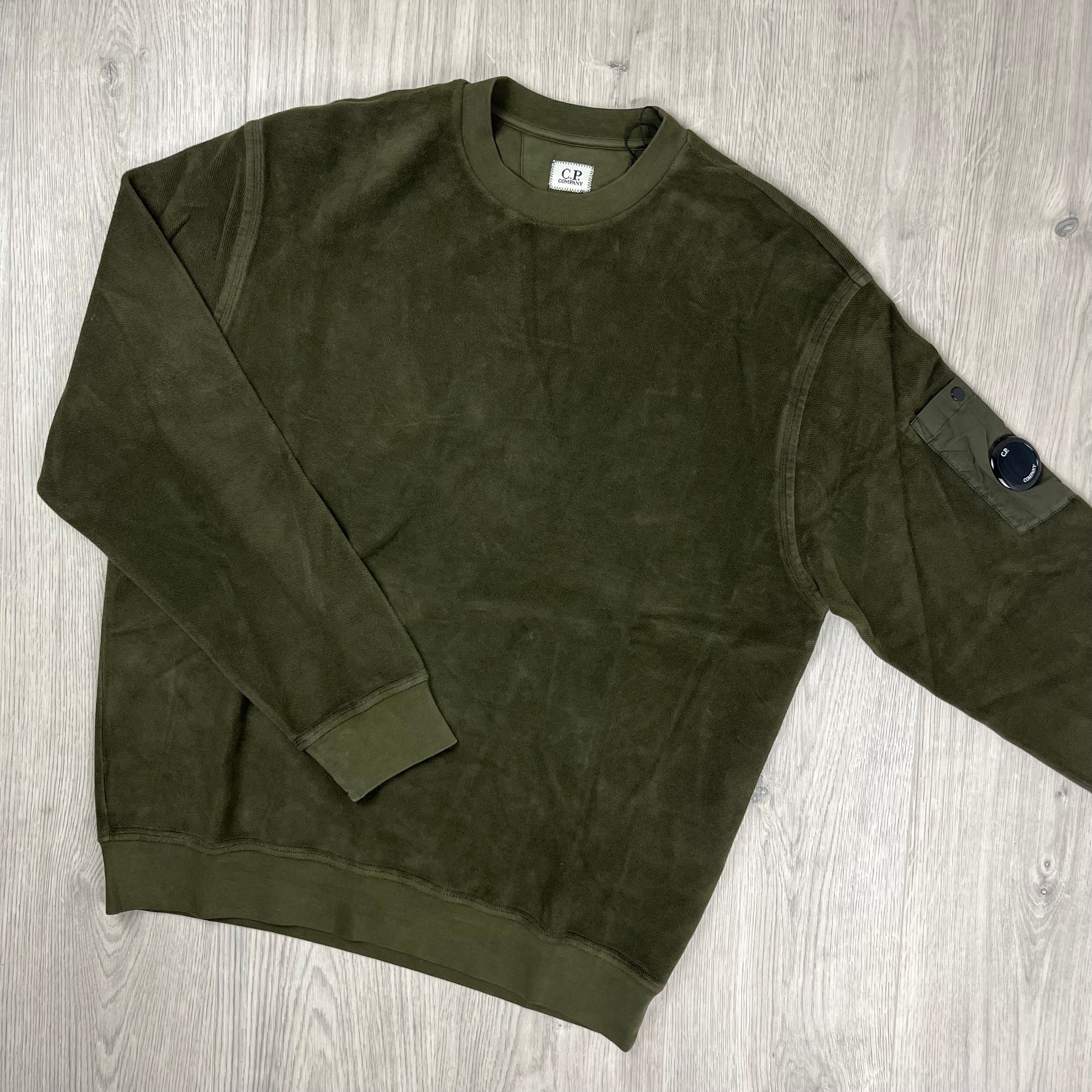 CP Company Raised Fleece Sweatshirt - Ivy Green