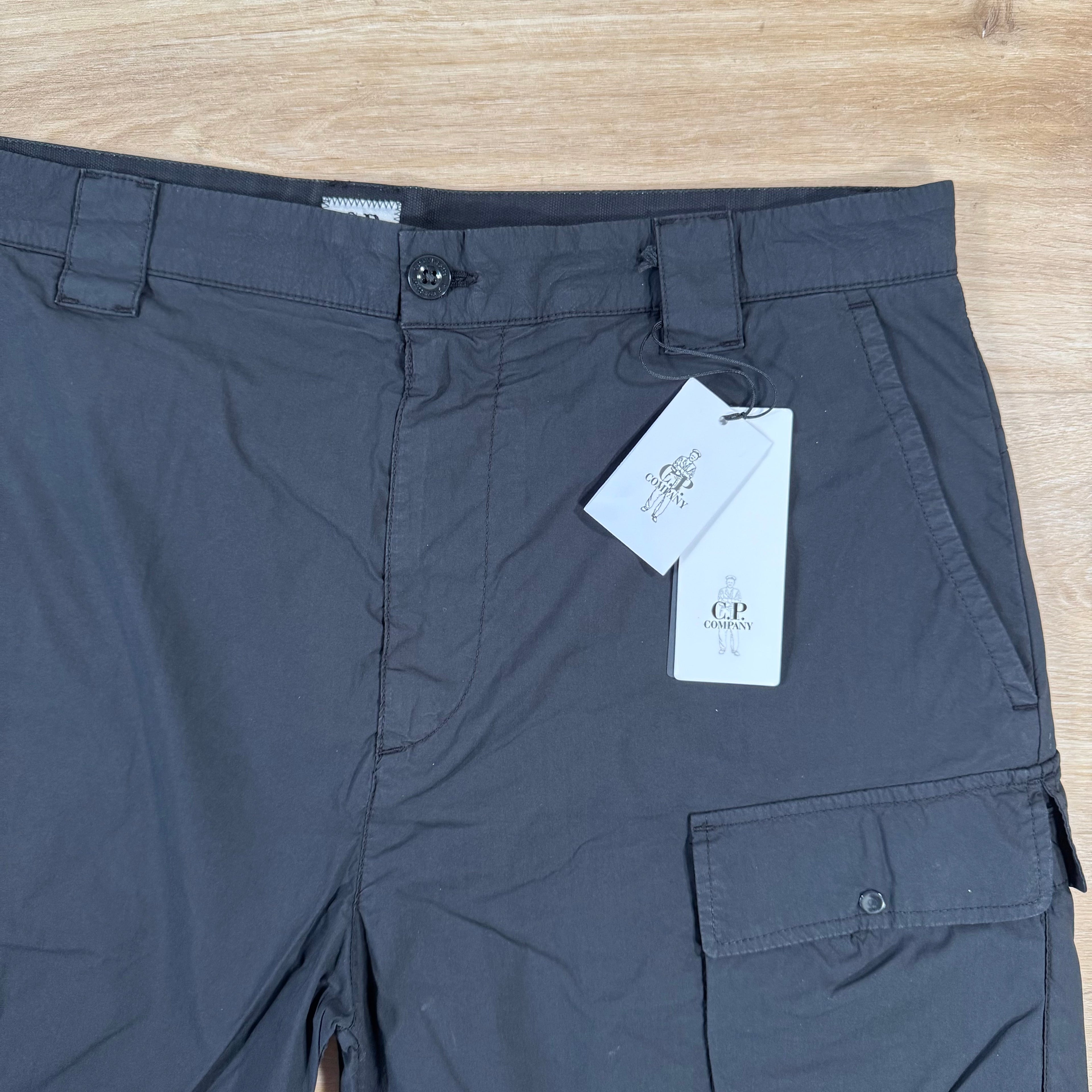 CP Company 50 Fili Stretch Cargo Shorts in Black