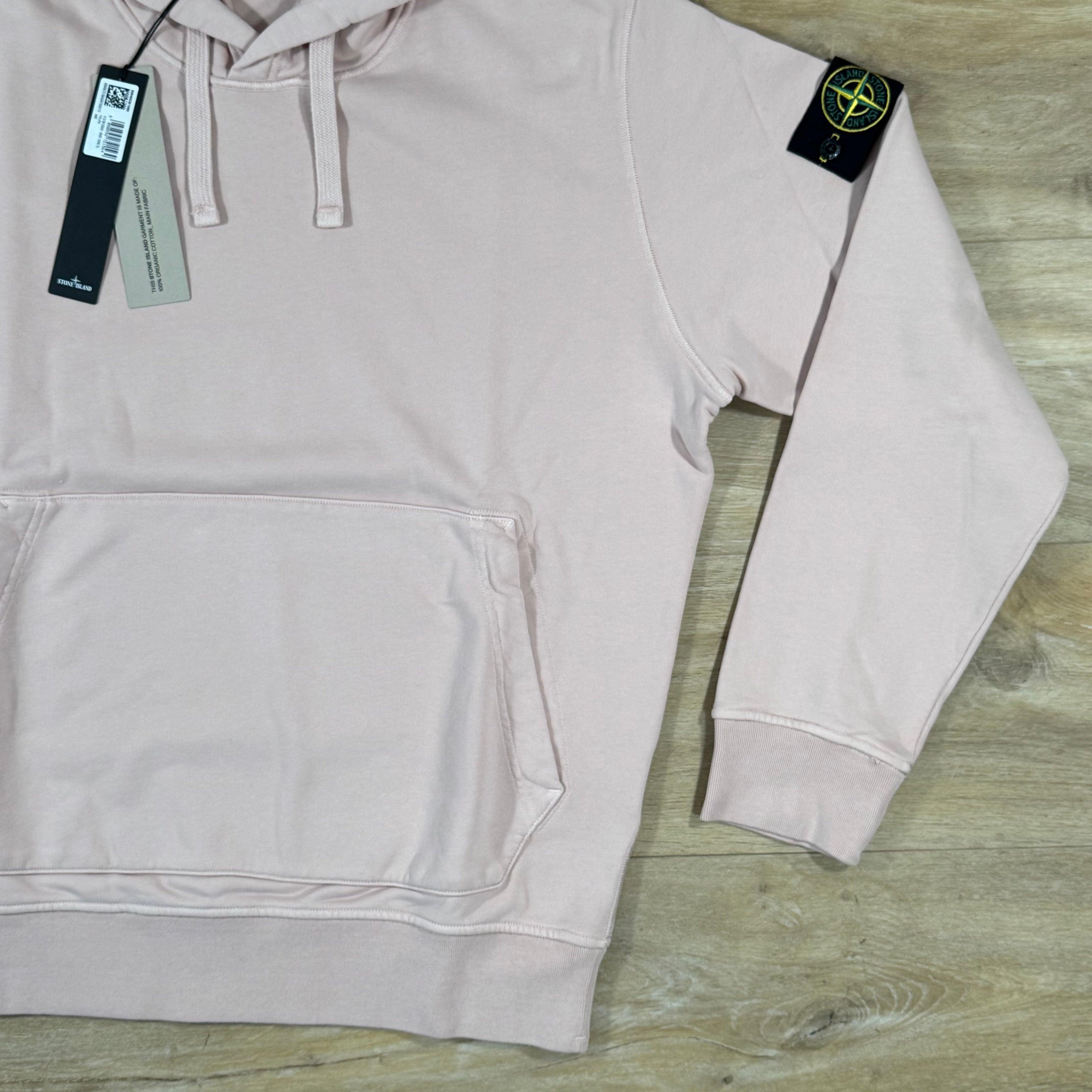 Stone Island Organic Cotton Fleece Pullover Hoodie in Antique Rose