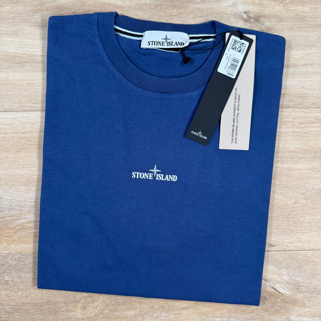 Stone Island Organic Cotton Compass Camo T-Shirt in Marine Blue