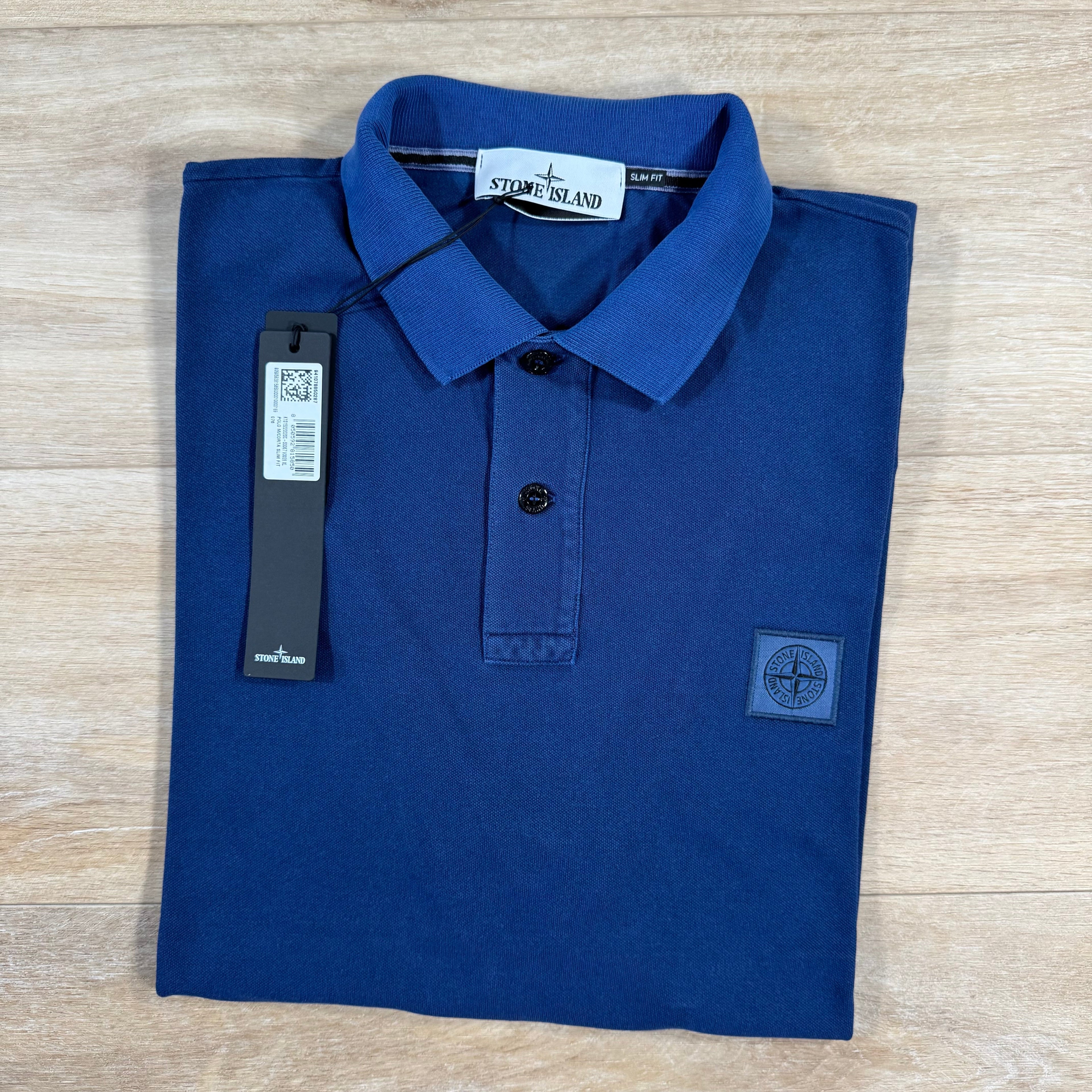 Stone Island Organic Cotton Overdye Polo Shirt in Marine Blue