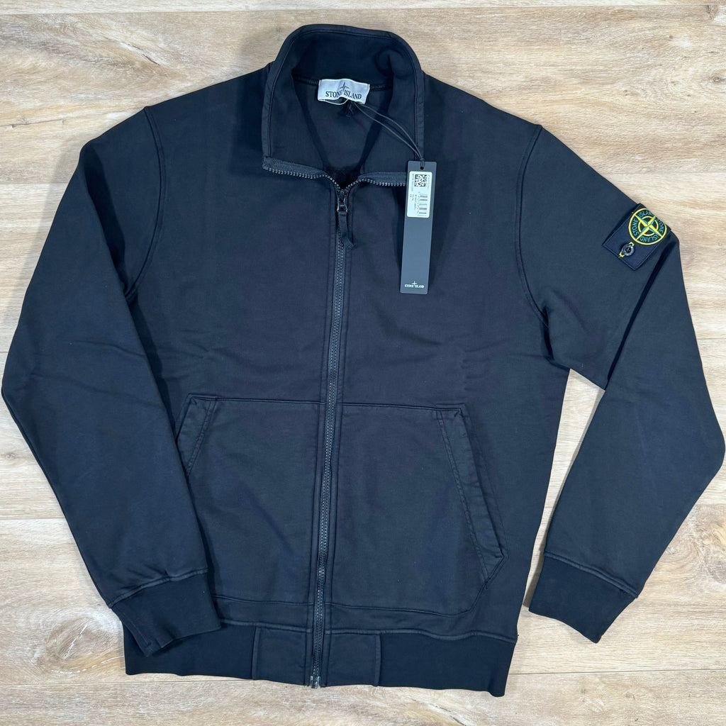 Stone Island Organic Cotton Full-Zip Sweatshirt in Black