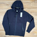 CP Company Diagonal Raised Zipped Lens Hoodie in Navy