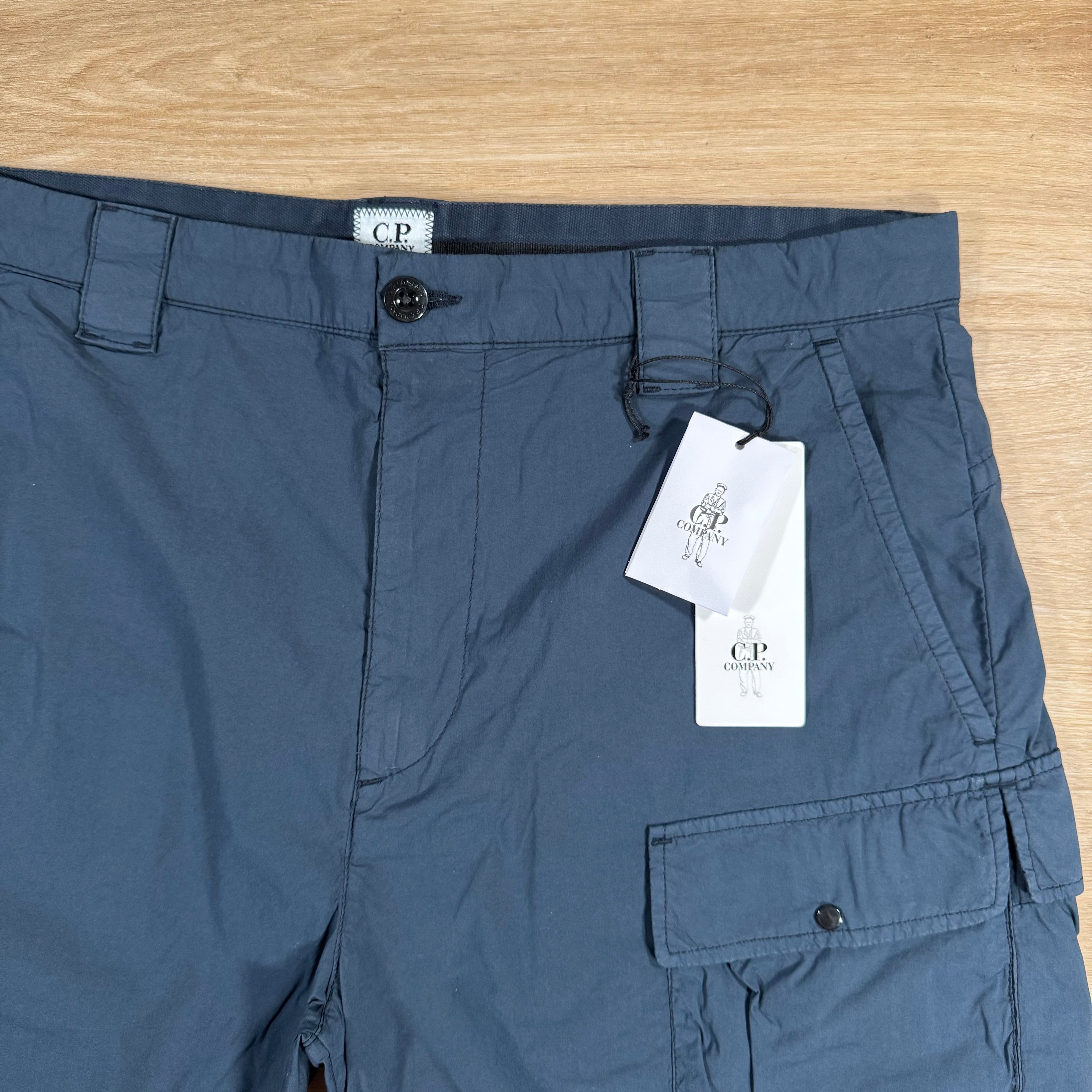 CP Company 50 Fili Stretch Cargo Shorts in India Ink