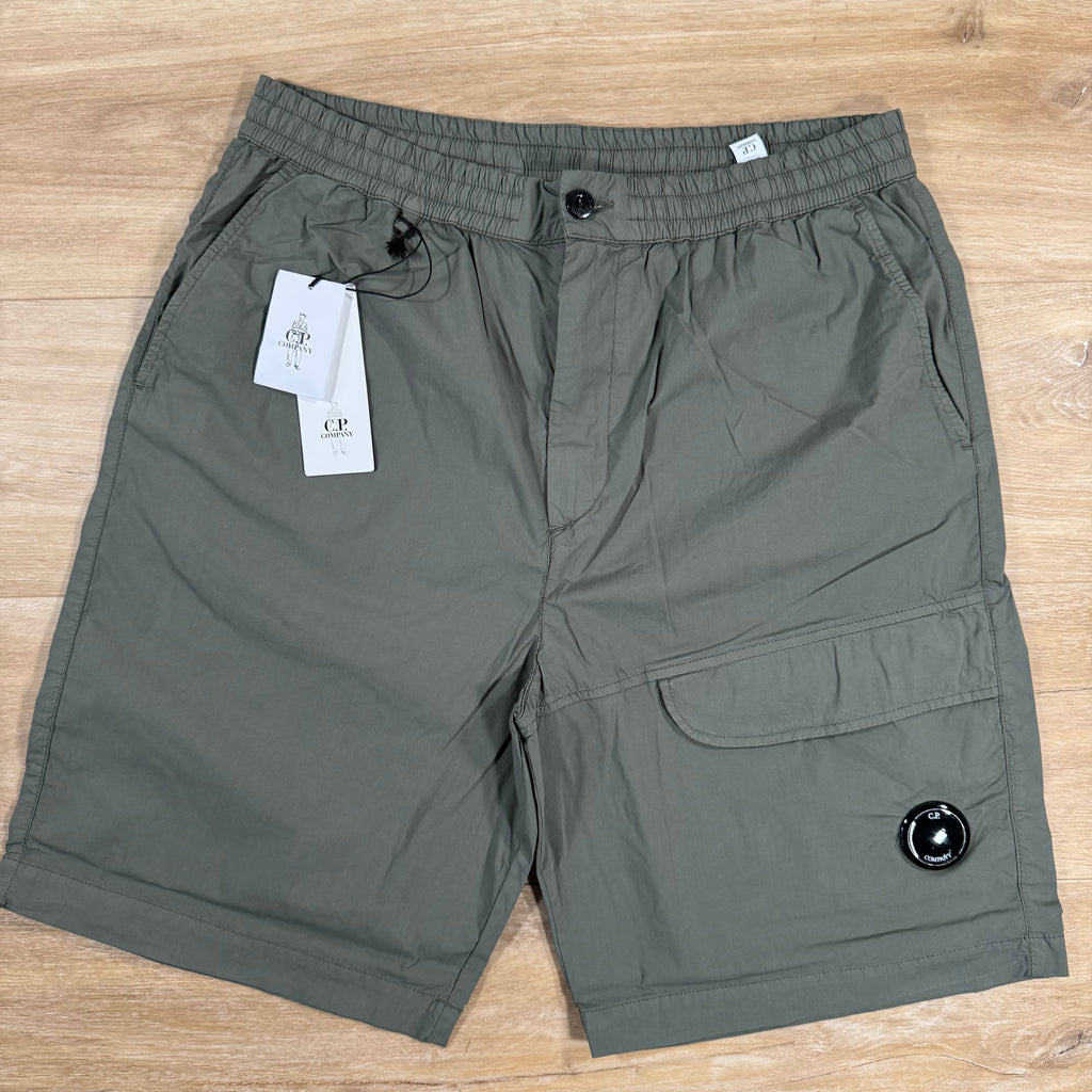 CP Company 50 Fili Stretch Cargo Shorts in Thyme - Green