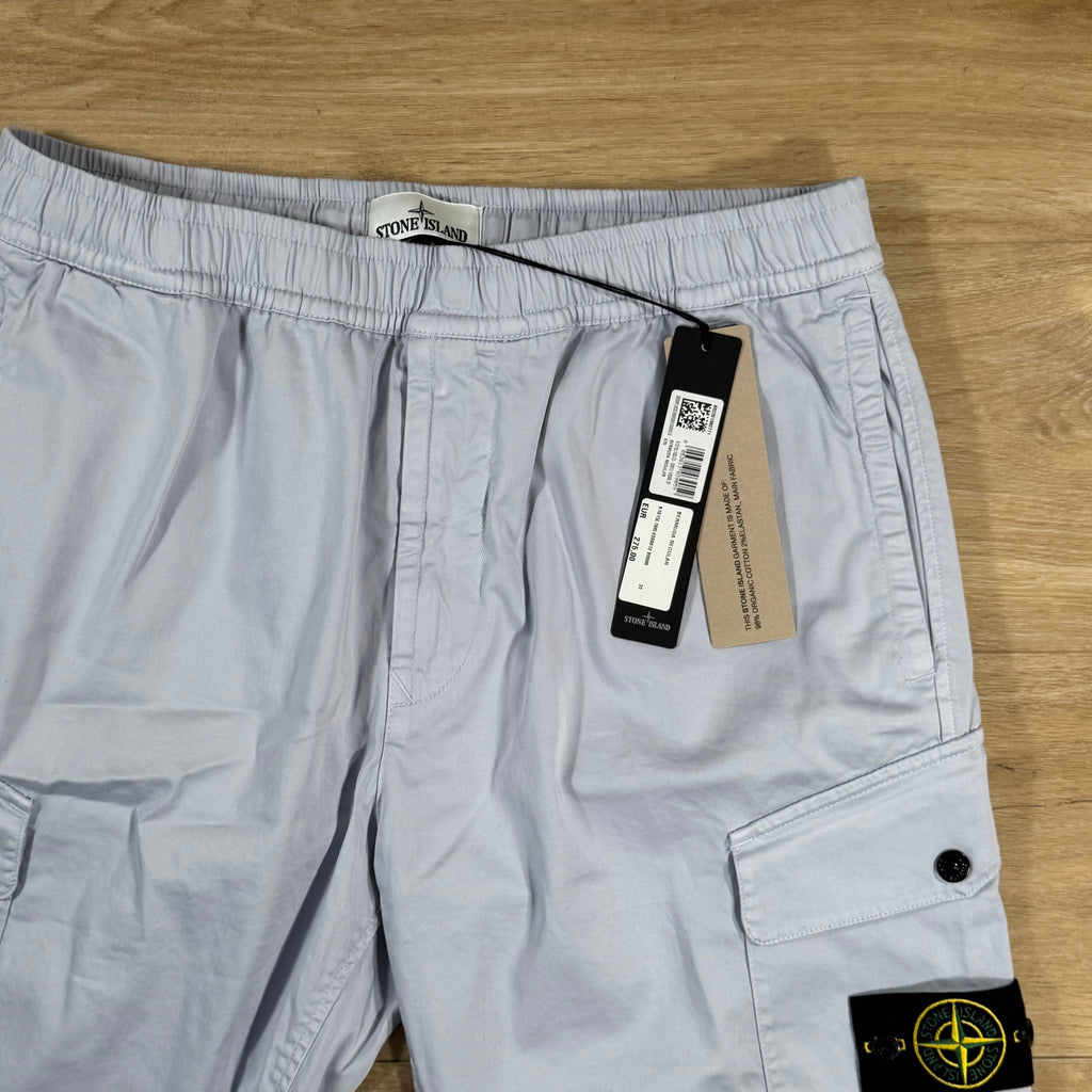 Stone Island Organic Stretch Cotton Cargo Bermuda Shorts in Lilac