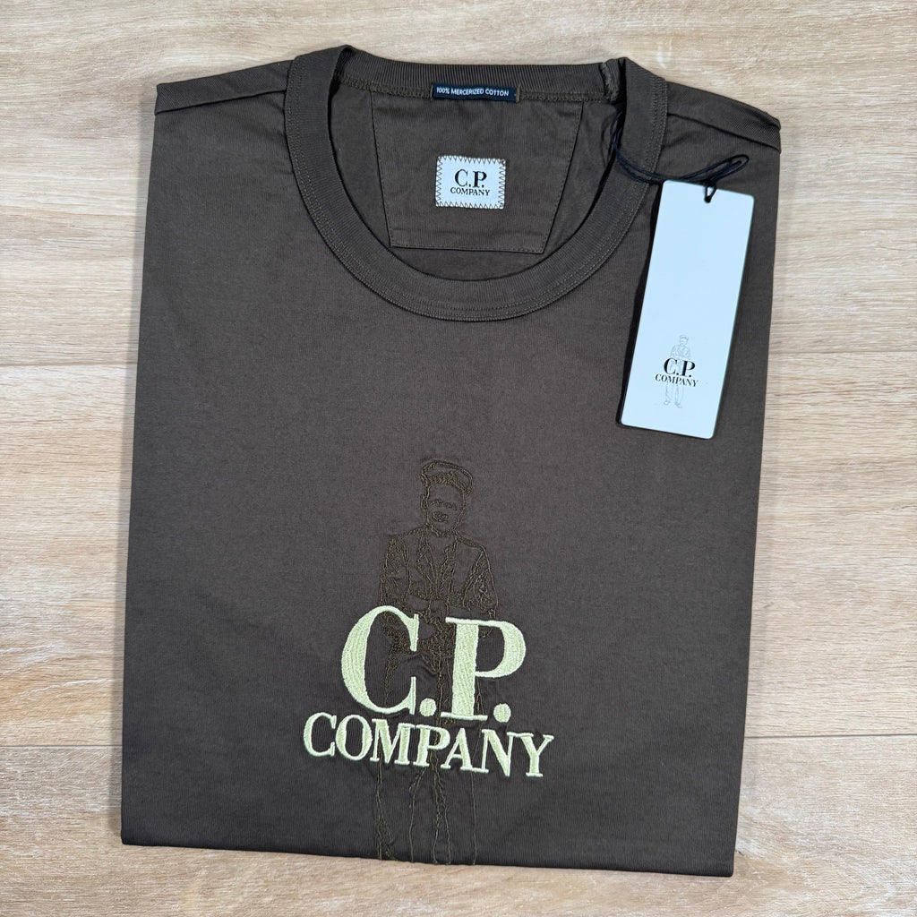 CP Company 30/2 Mercerized Jersey Twisted British Sailor T-Shirt in Ivy Green