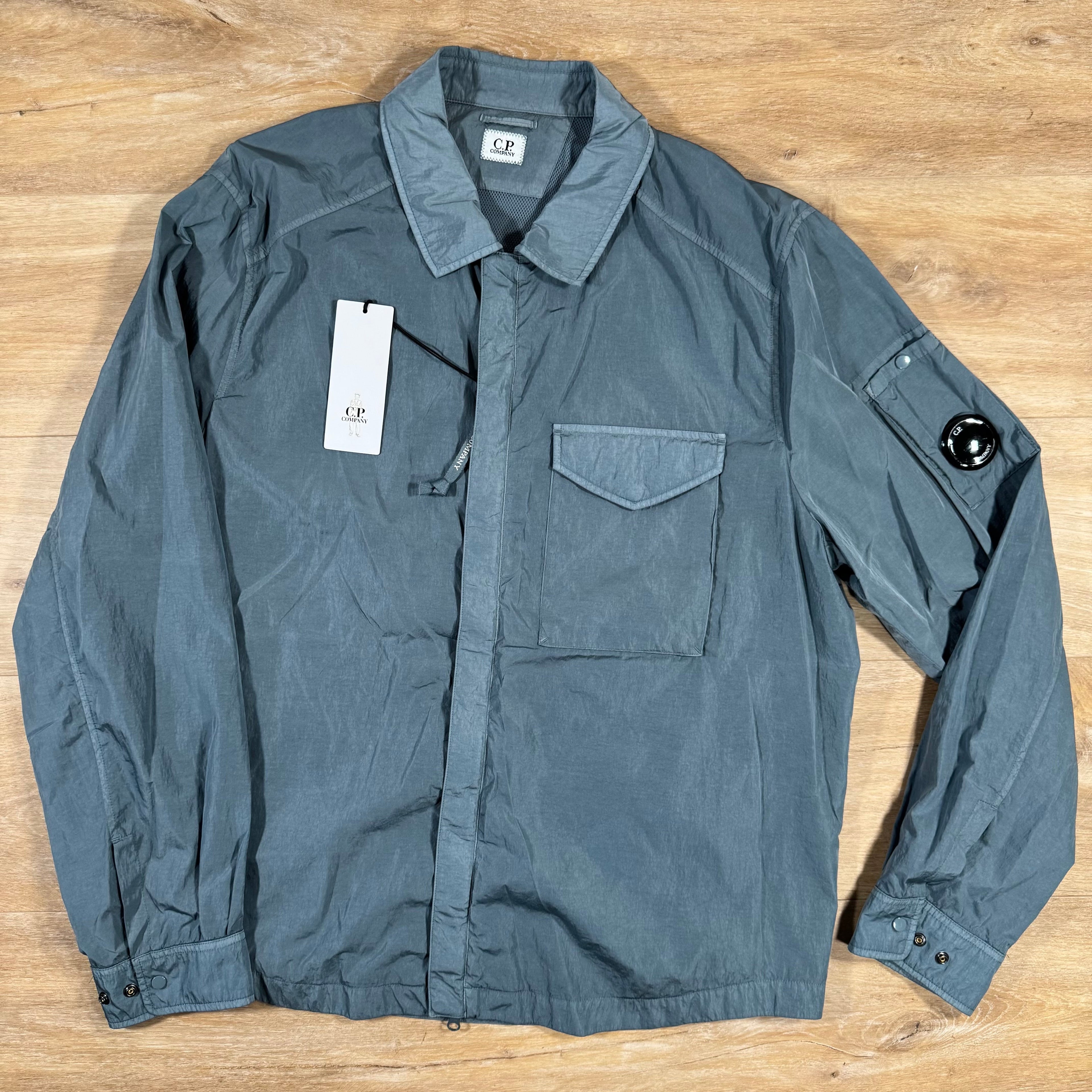 CP Company Chrome-R Lens Overshirt in Stormy Weather - Blue