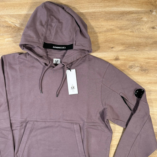 CP Company Diagonal Raised Lens Hoodie in Purple Dove