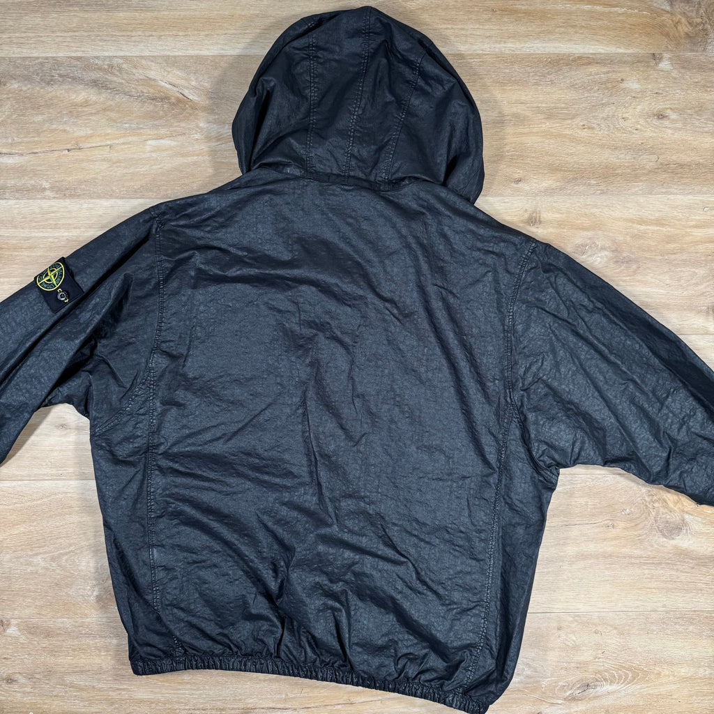 Stone Island Organic Look Nylon Panama-TC Anorak Jacket in Black