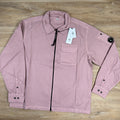 CP Company Organic Gabardine Lens Overshirt in Misty Rose - Pink