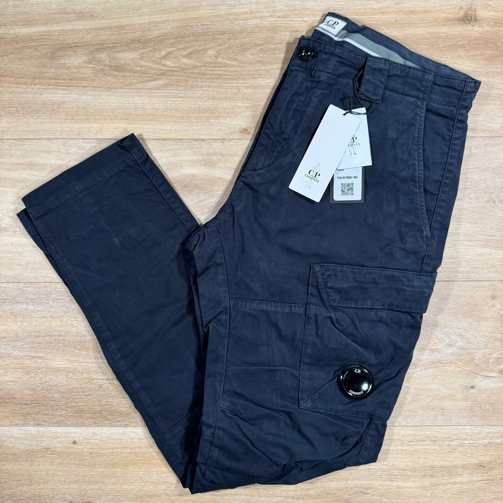 CP Company Ottoman Stretch Lens Cargo Pants in Navy