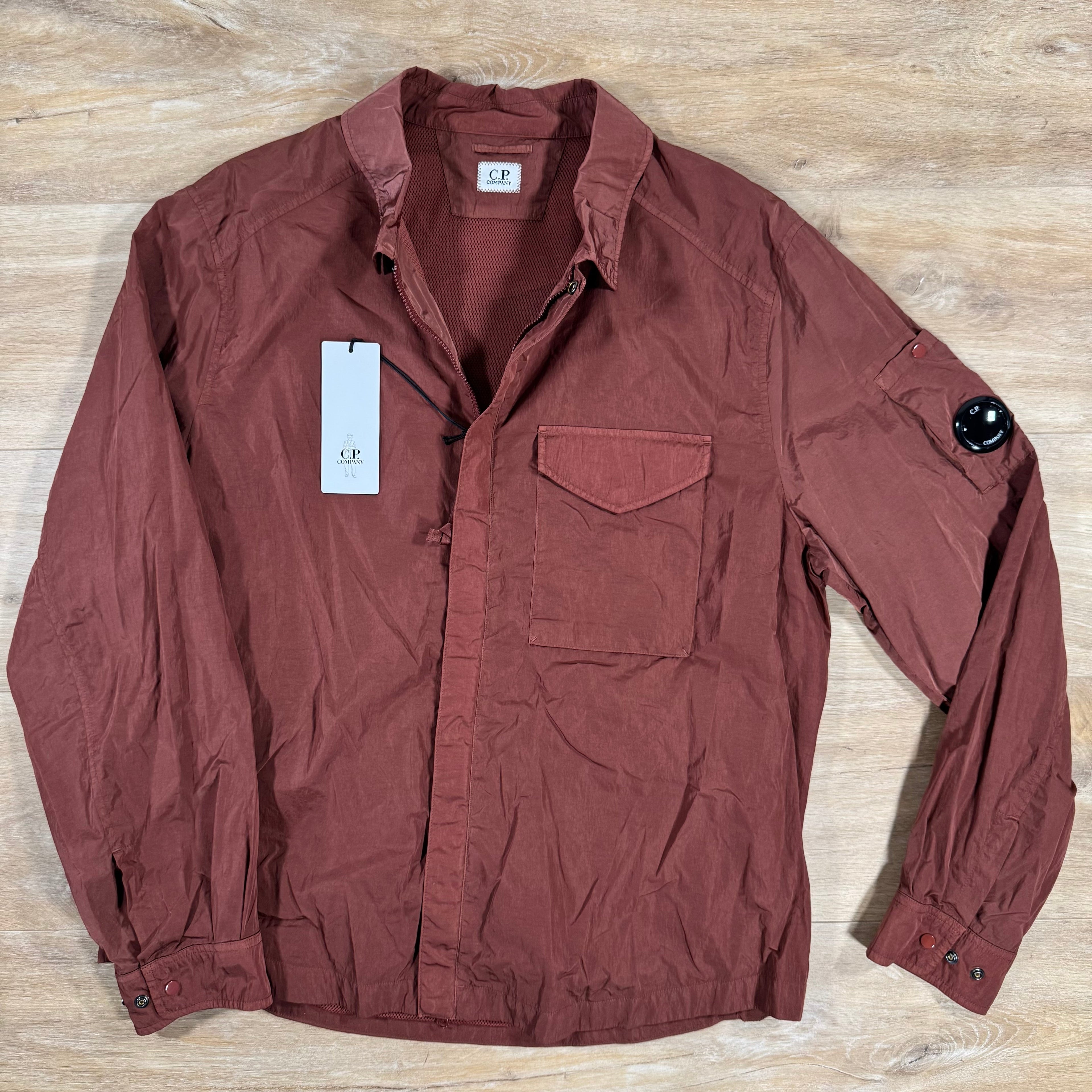 CP Company Chrome-R Lens Overshirt in Sable - Brown