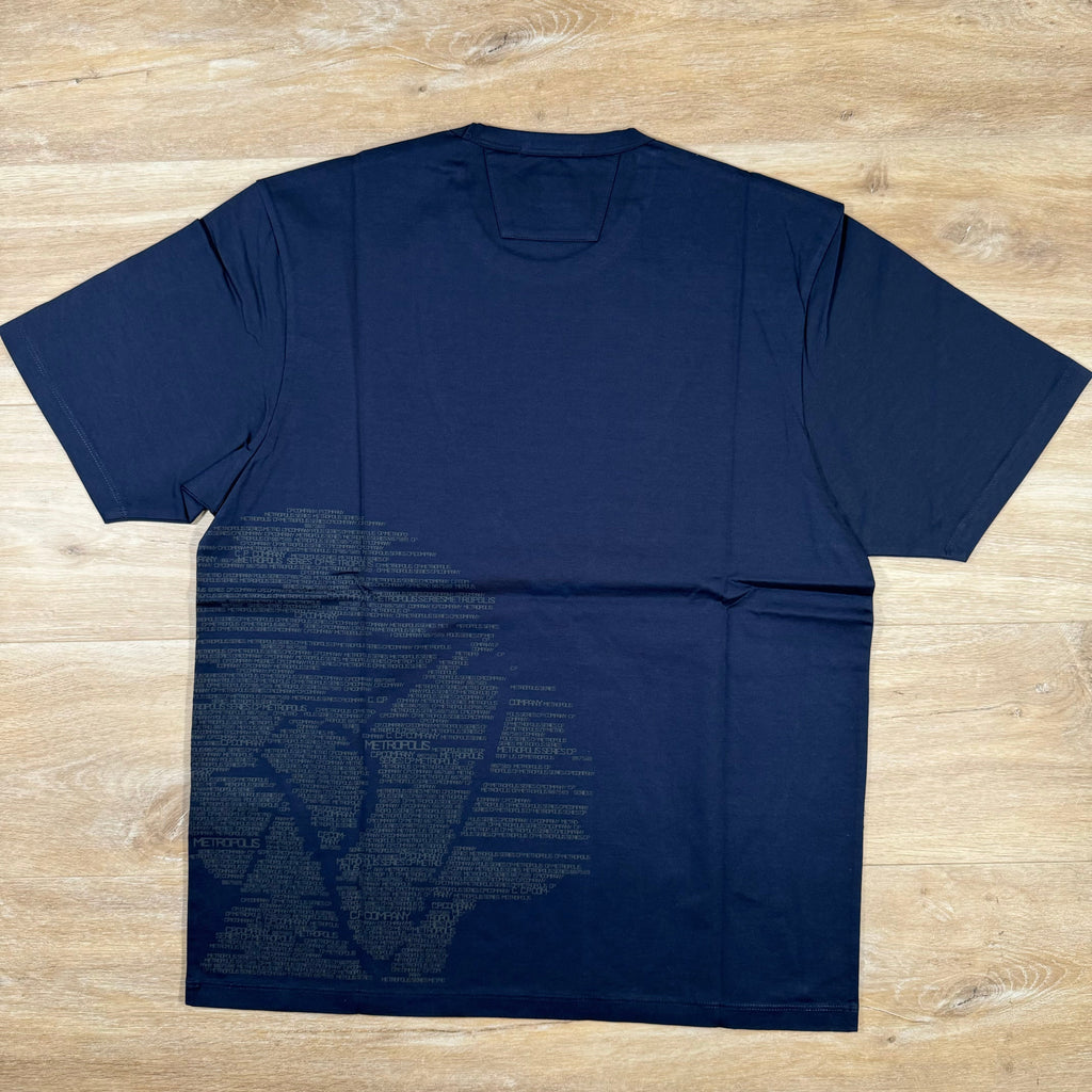 CP Company Metropolis Mercerized Logo T-Shirt in Navy