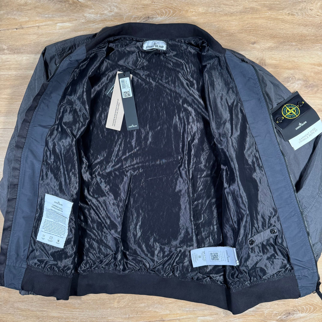 Stone Island Crinkle Reps R-NY Bomber Jacket in Charcoal Grey