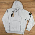Stone Island Organic Cotton Fleece Pullover Hoodie in Sky Blue
