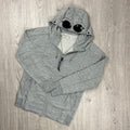 CP Company Raised Fleece Goggle Hoodie - Grey