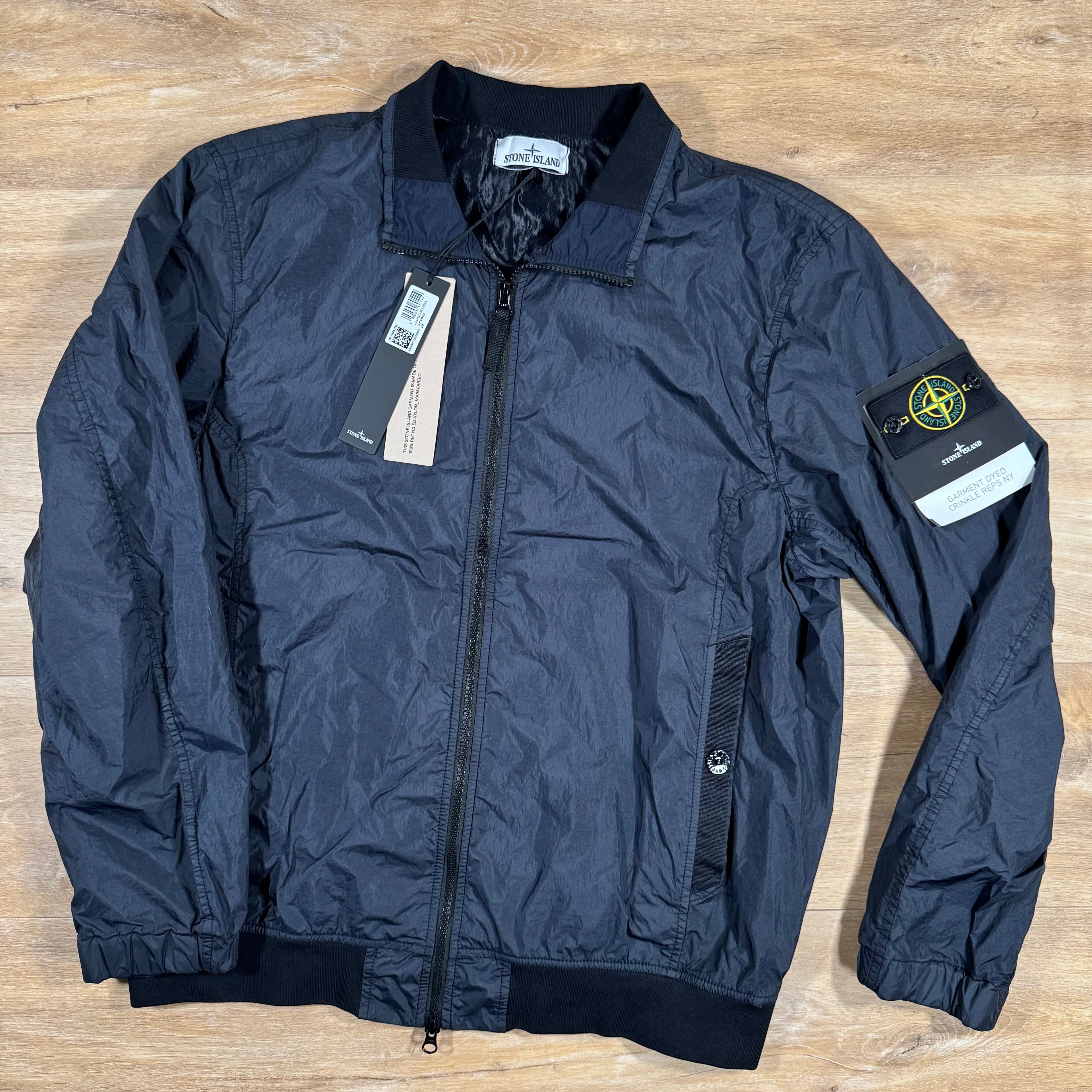Stone Island Crinkle Reps R-NY Bomber Jacket in Navy