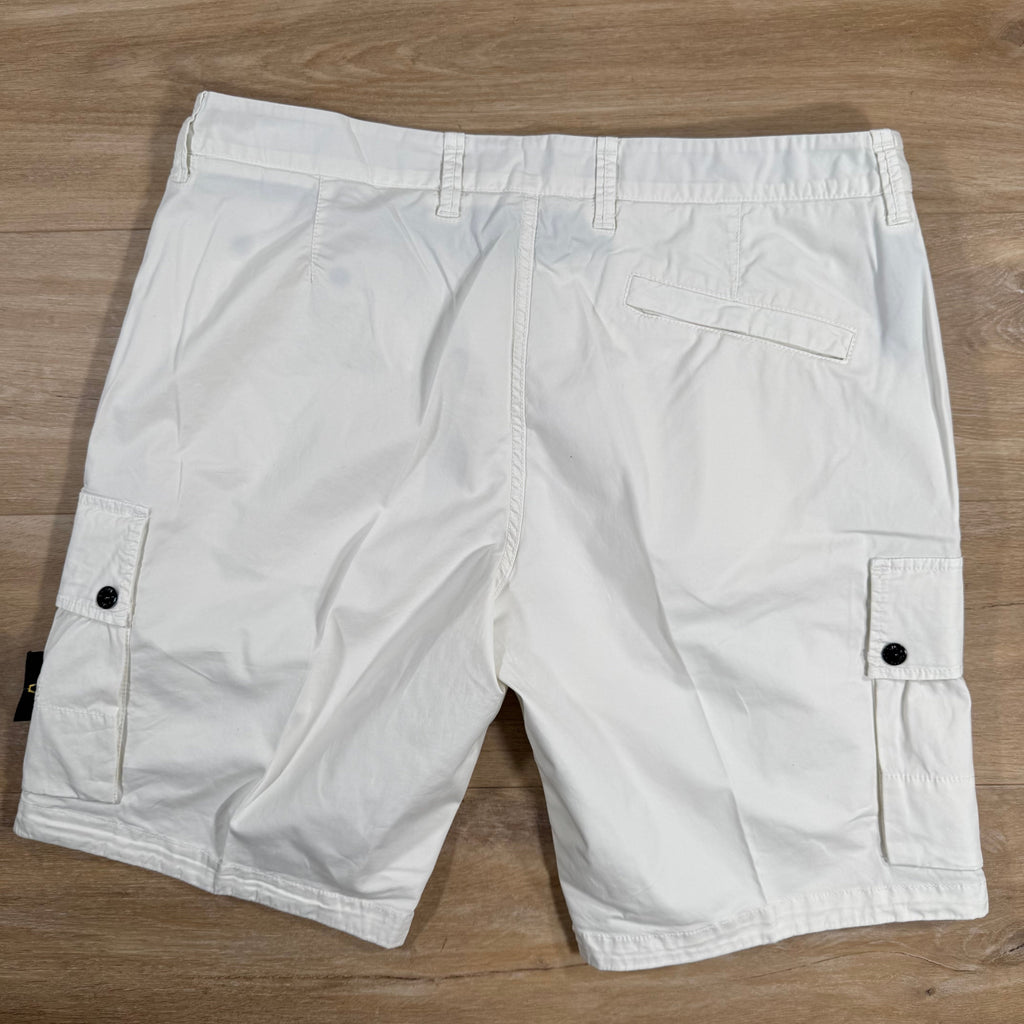 Stone Island Supima Twill Stretch-TC Cargo Bermuda Shorts in Ivory