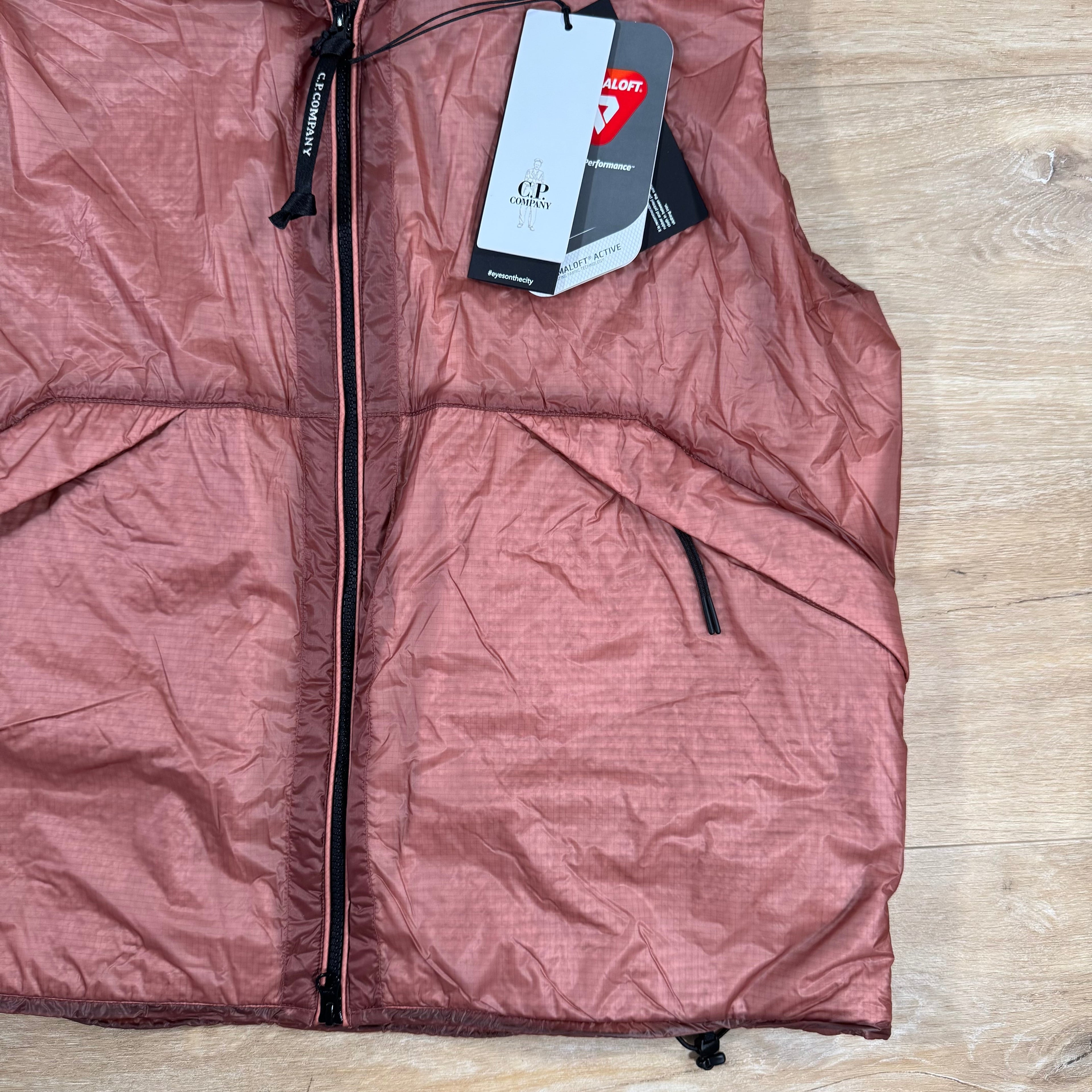 CP Company Nada Shell Primaloft Goggle Vest in Canyon Clay - Pink