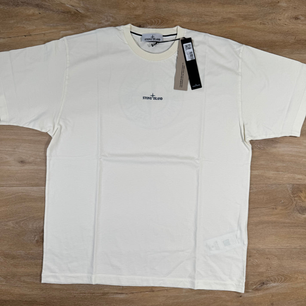 Stone Island Organic Cotton Compass Camo T-Shirt in Ivory