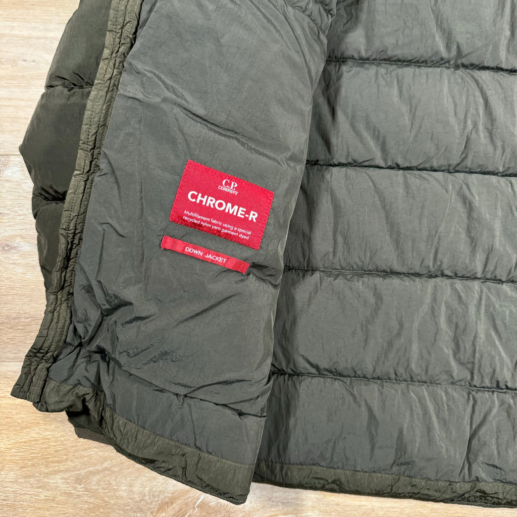 CP Company Chrome-R Goggle Down Jacket in Ivy Green