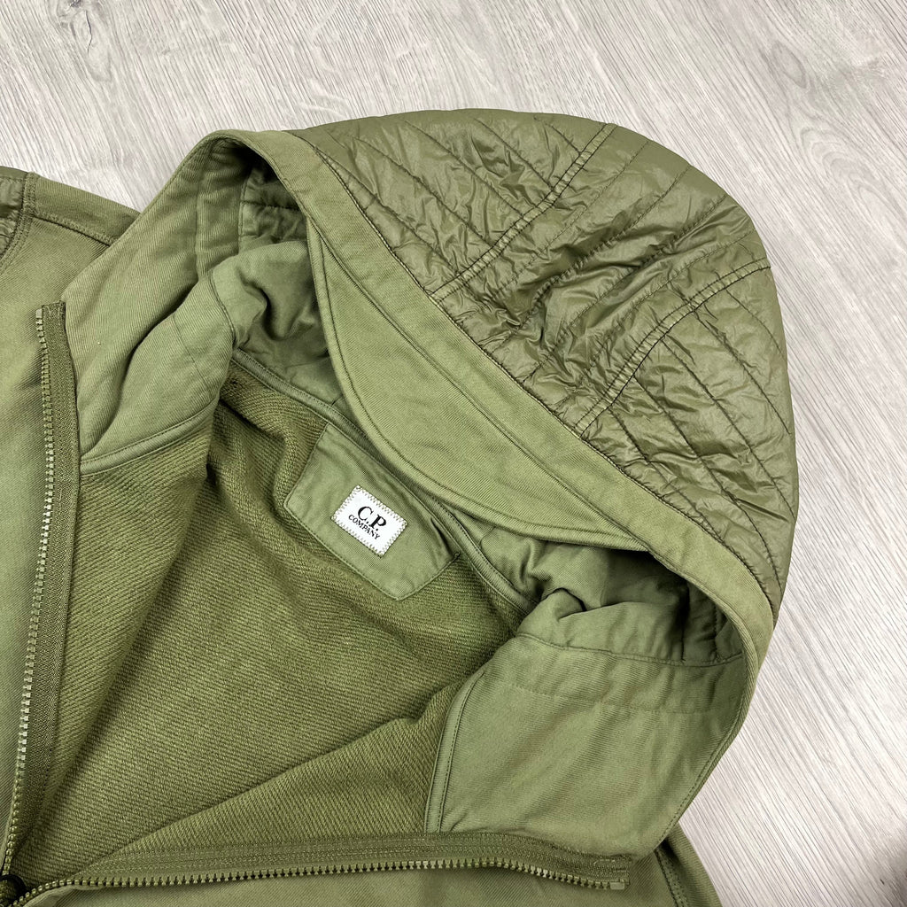 CP Company Raised Fleece Zip Hoodie - Capers
