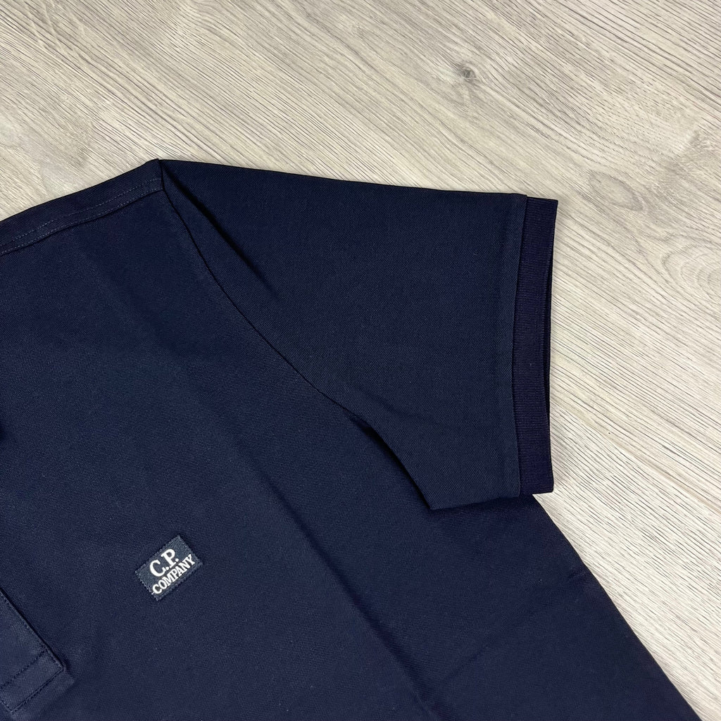 CP Company Piquet Polo Shirt - Navy